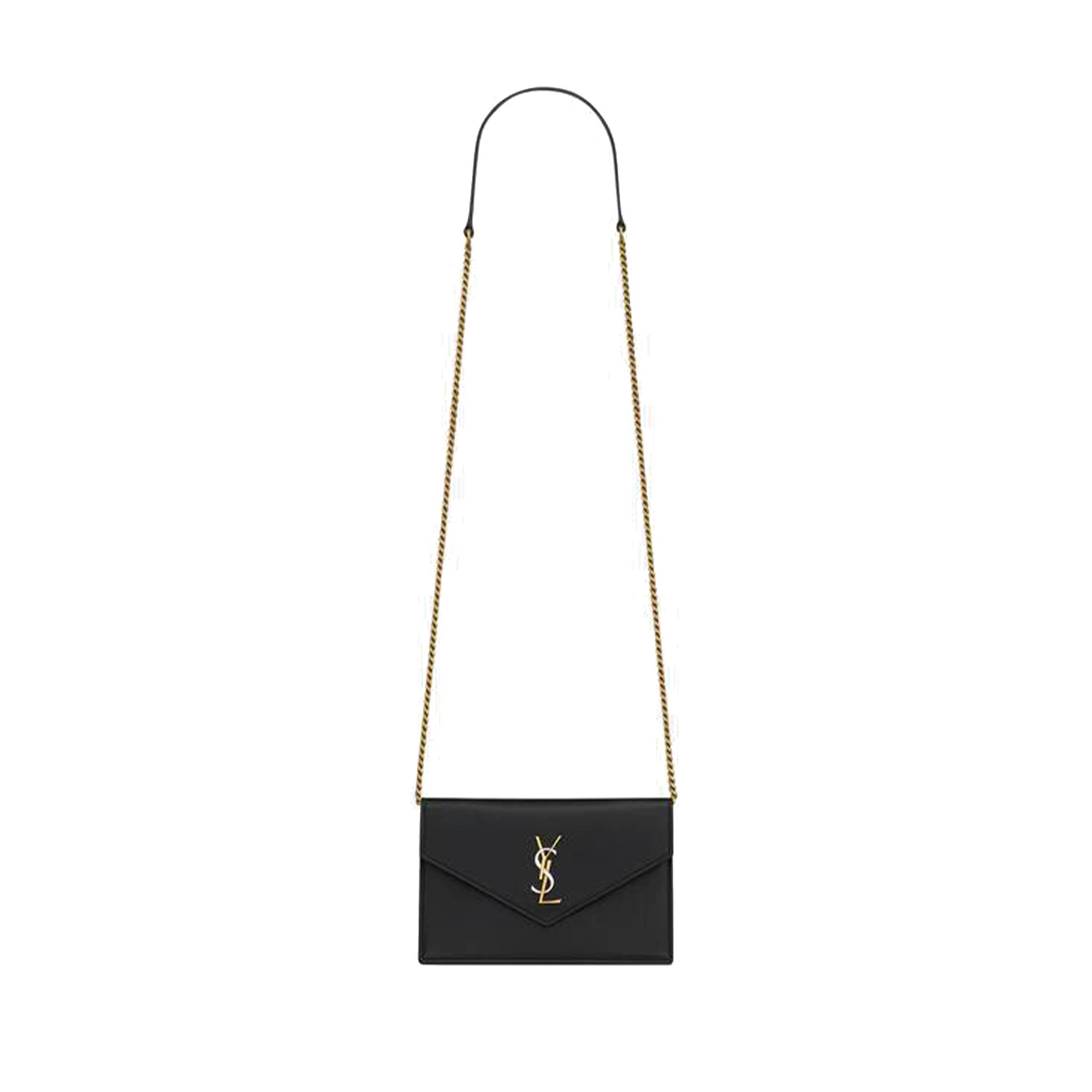 YSL CASSANDRE ENVELOPE CHAIN WALLET IN SMOOTH LEATHER 743050AAB4K1025 (19*12.5*3.5cm)