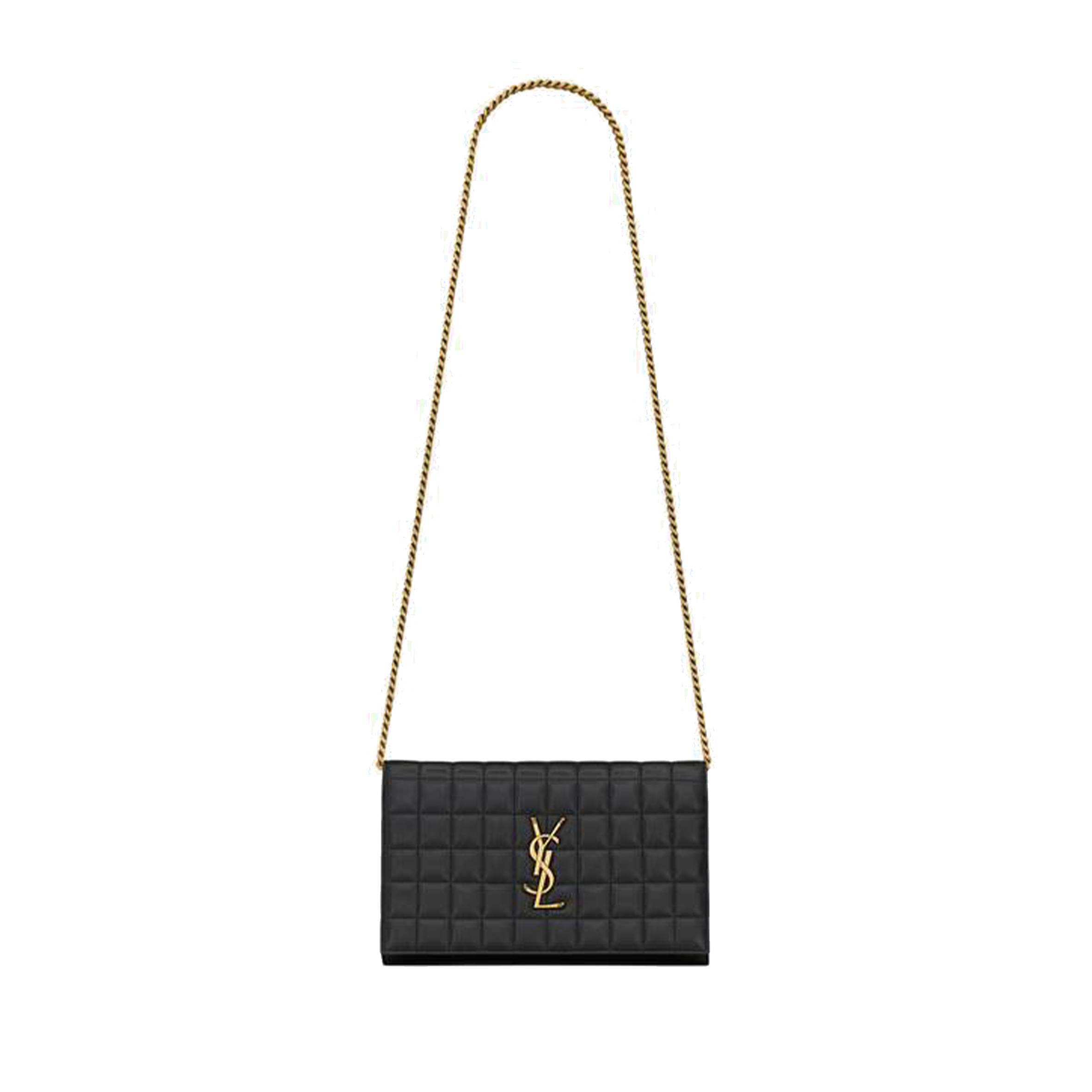 YSL CASSANDRE MATELASSÉ CARRÉ CHAIN WALLET IN QUILTED LEATHER 743346AABVP1000 (23*14*3cm)