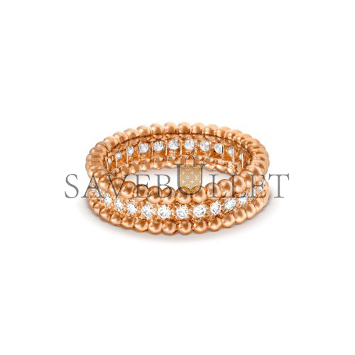 VAN CLEEF ARPELS PERLÉE DIAMONDS RING, 1 ROW - ROSE GOLD, DIAMOND  VCARP4E300