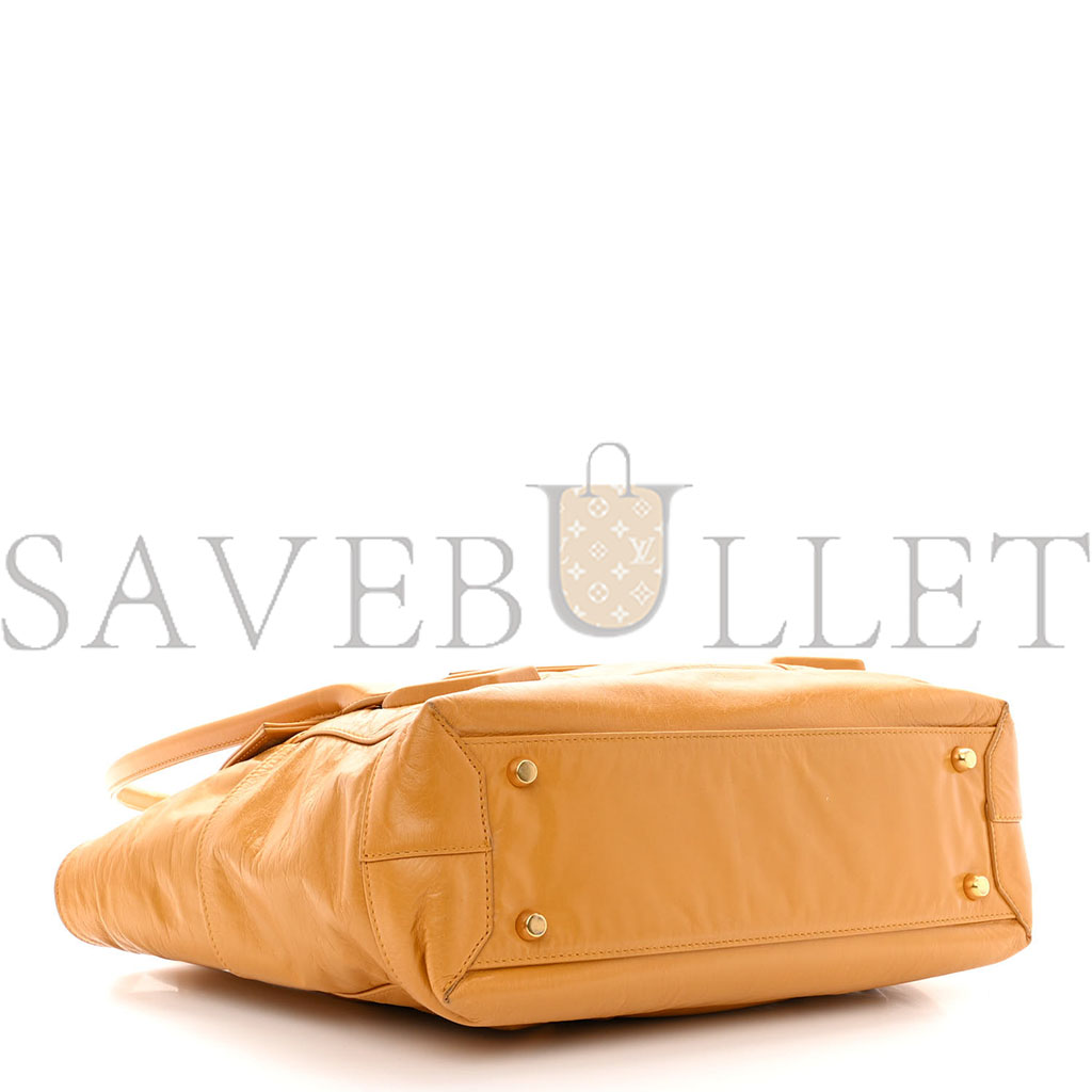 BOTTEGA VENETA PAPER CALFSKIN MAXI INTRECCIATO MEDIUM ARCO SLOUCH YELLOW (32*27*11cm)