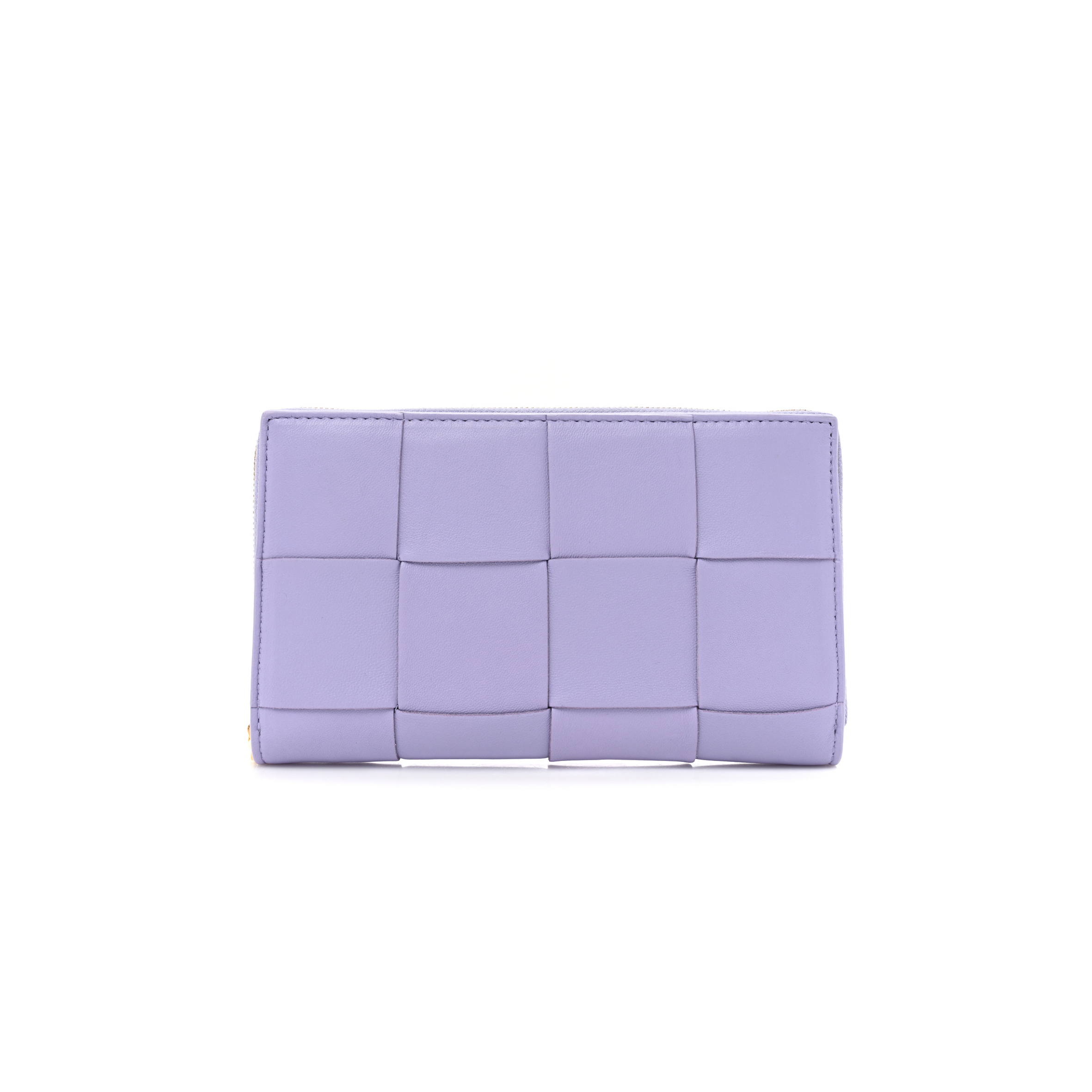 BOTTEGA VENETA SHINY CALFSKIN INTRECCIO WALLET WISTERIA  (19*11*2cm)