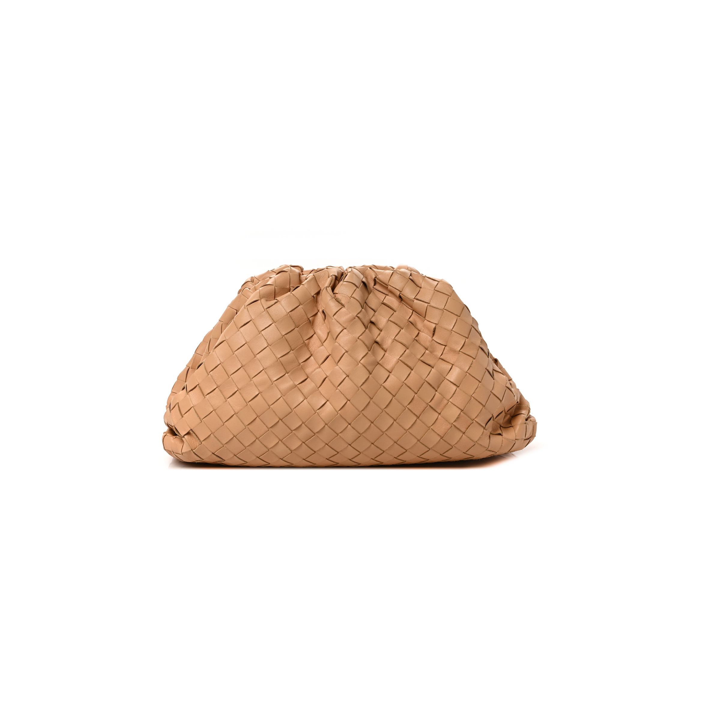 BOTTEGA VENETA NAPPA MAXI INTRECCIATO THE POUCH OVERSIZED CLUTCH ALMOND (38*22*8cm)