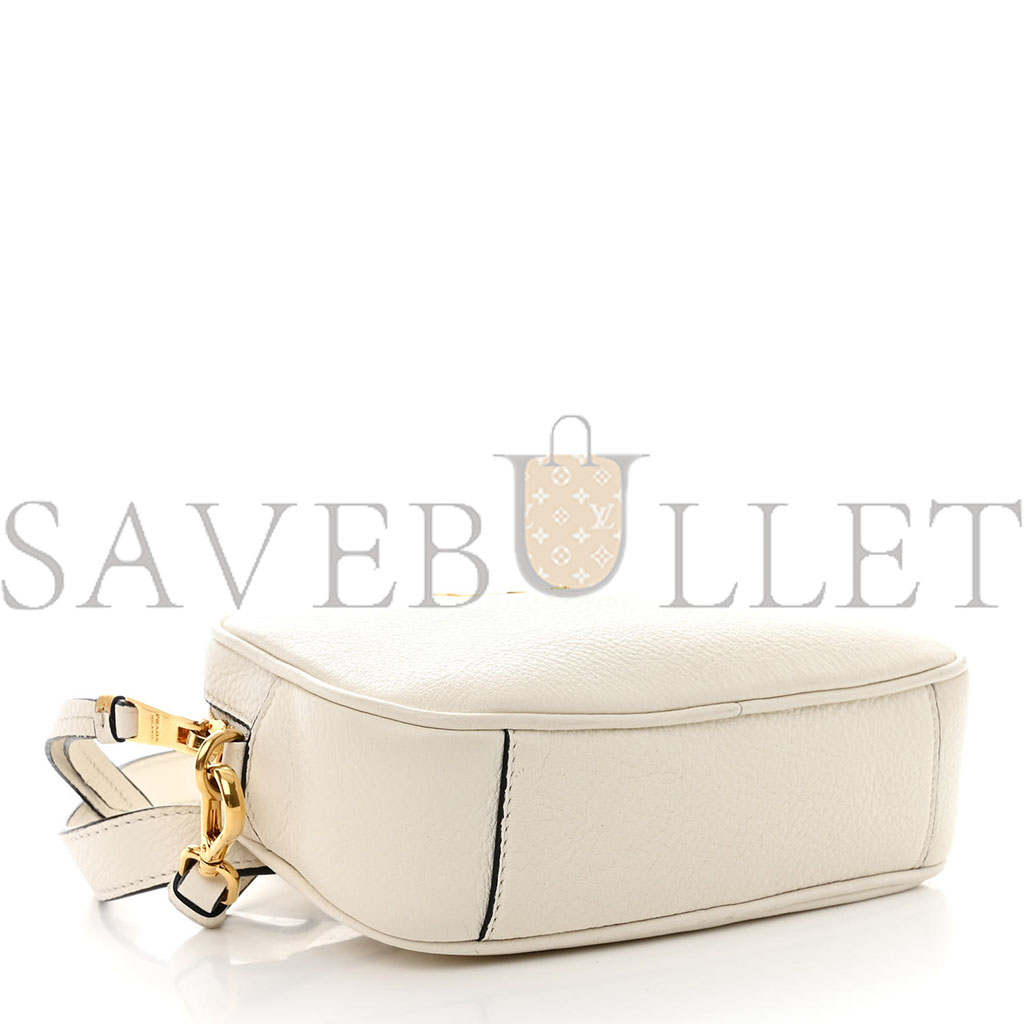 PRADA VITELLO DAINO CAMERA CROSSBODY BIANCO (19*12*2cm)