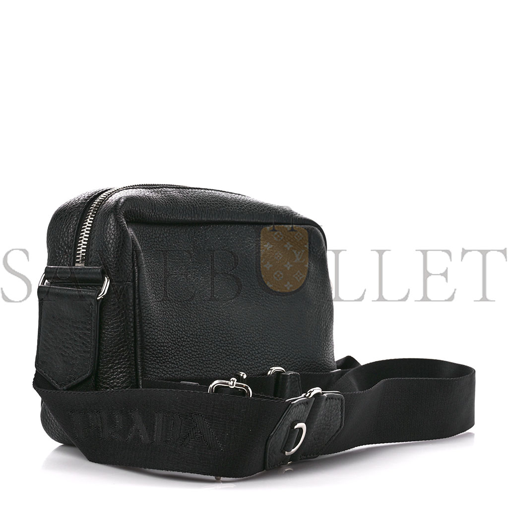 PRADA VITELLO DAINO CAMERA CROSSBODY BLACK (22*15*8cm)