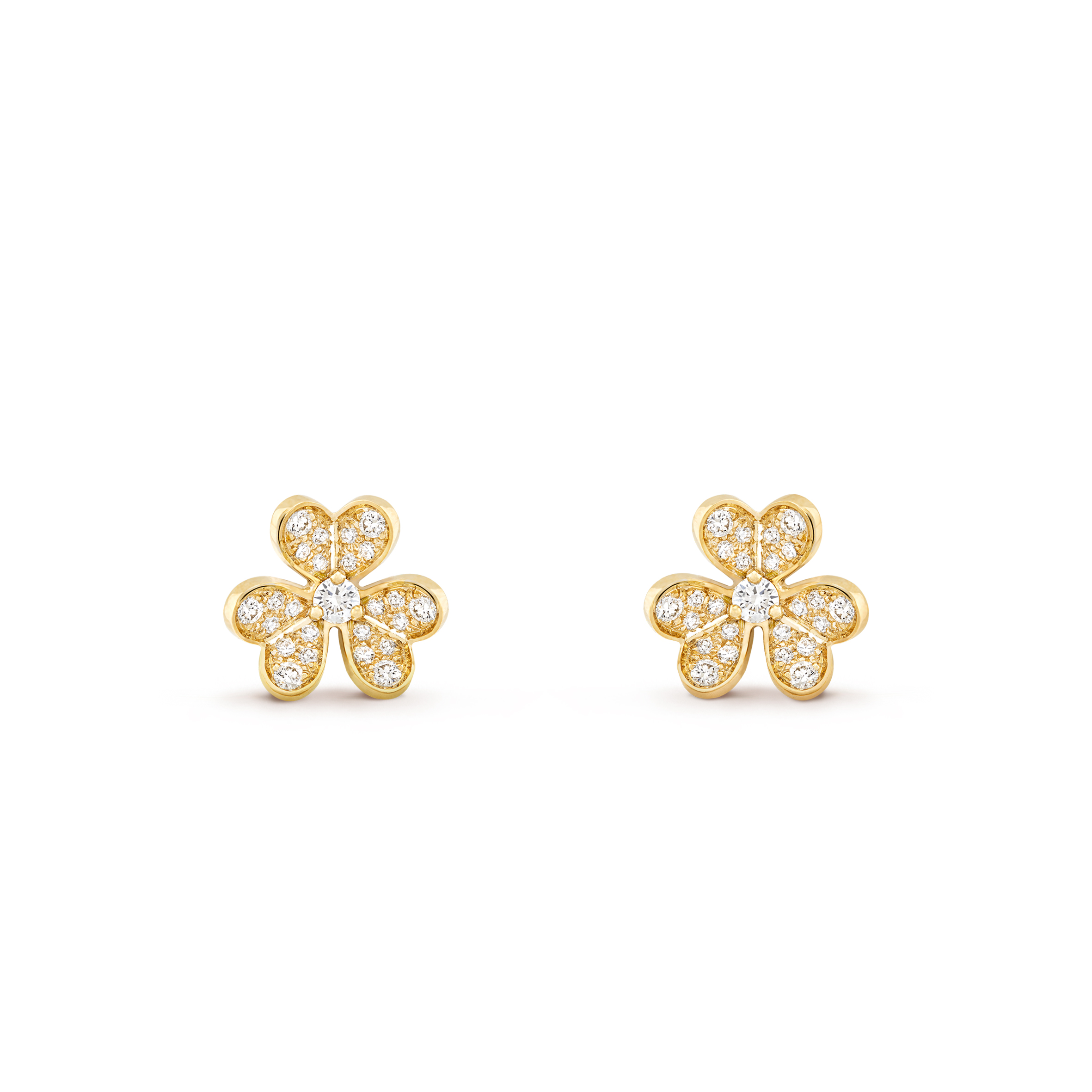 VAN CLEEF ARPELS FRIVOLE EARRINGS, MINI MODEL - YELLOW GOLD, DIAMOND  VCARP24200