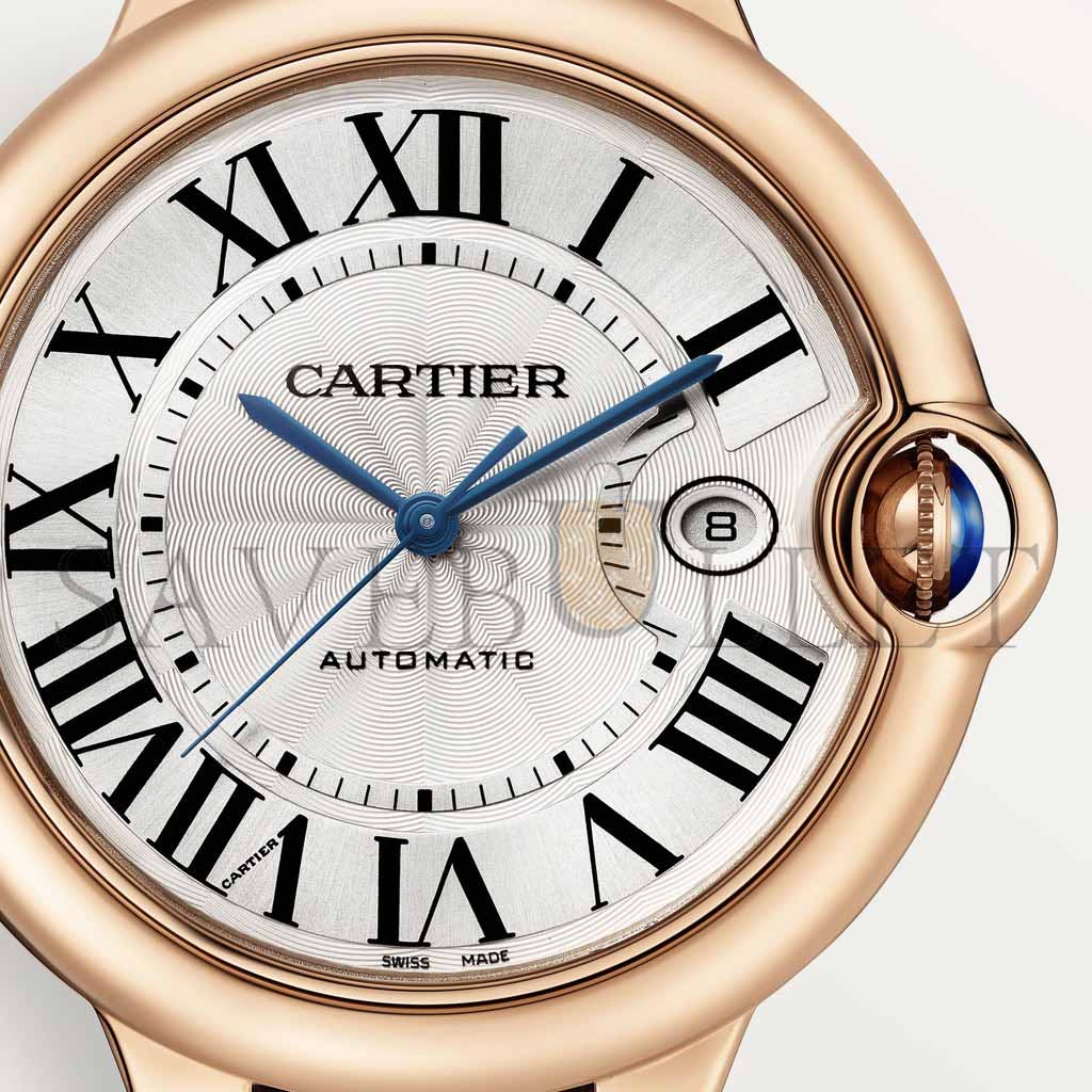 CARTIER BALLON BLEU DE MEN'S SILVER BROWN CARTIER WATCH WGBB0030