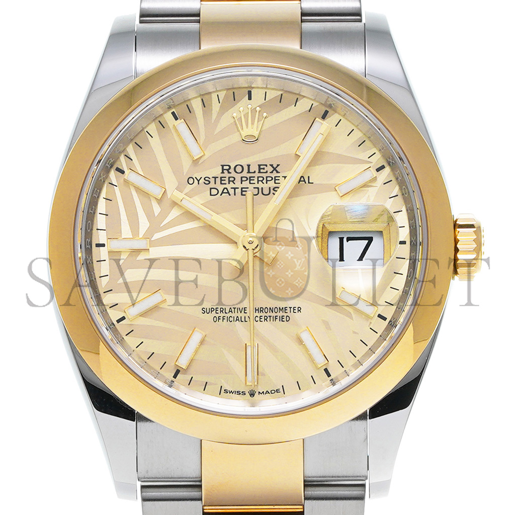 ROLEX DATEJUST GOLDEN PALM PATTERN WATCH 126203