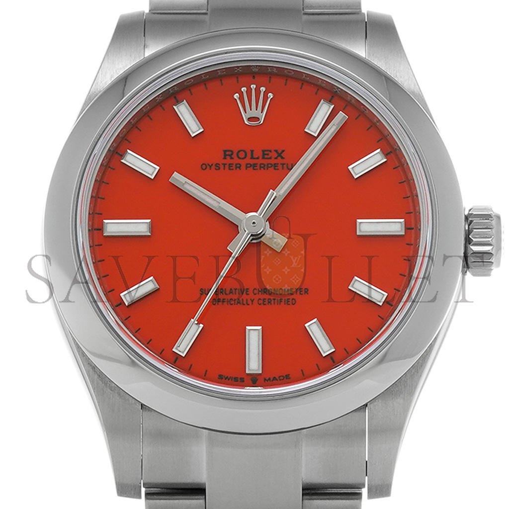 ROLEX OYSTER PERPETUAL CORAL RED WATCH 277200