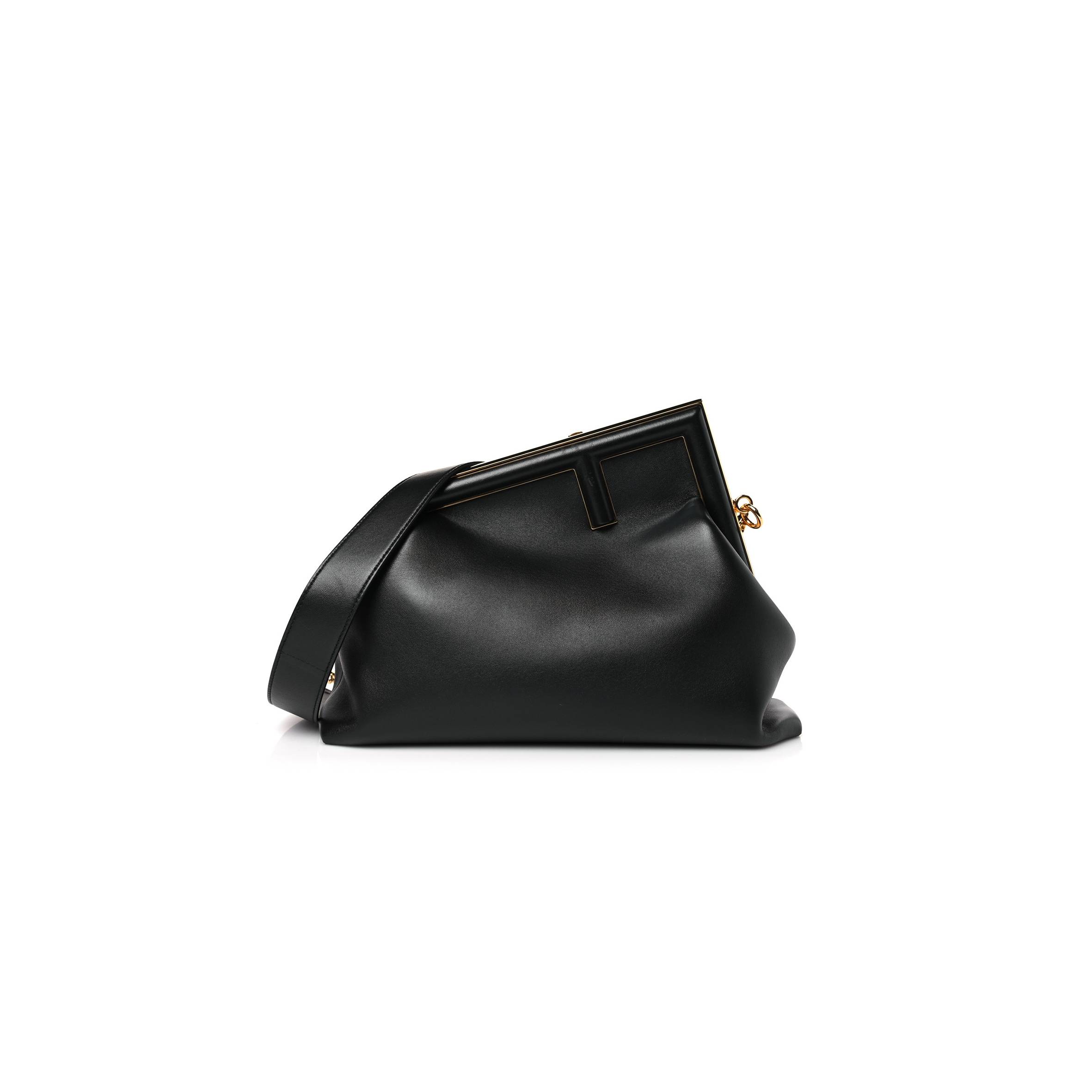 FENDI SHINY NAPPA MEDIUM FENDI FIRST BLACK (31*25*11cm)