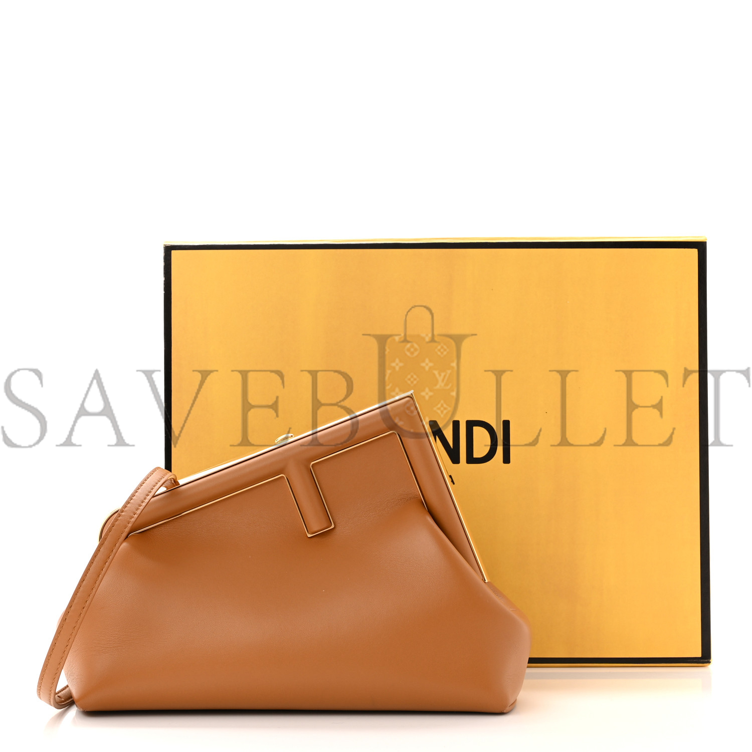 FENDI SHINY NAPPA SMALL FENDI FIRST CARAMELLO (24*18*9cm)