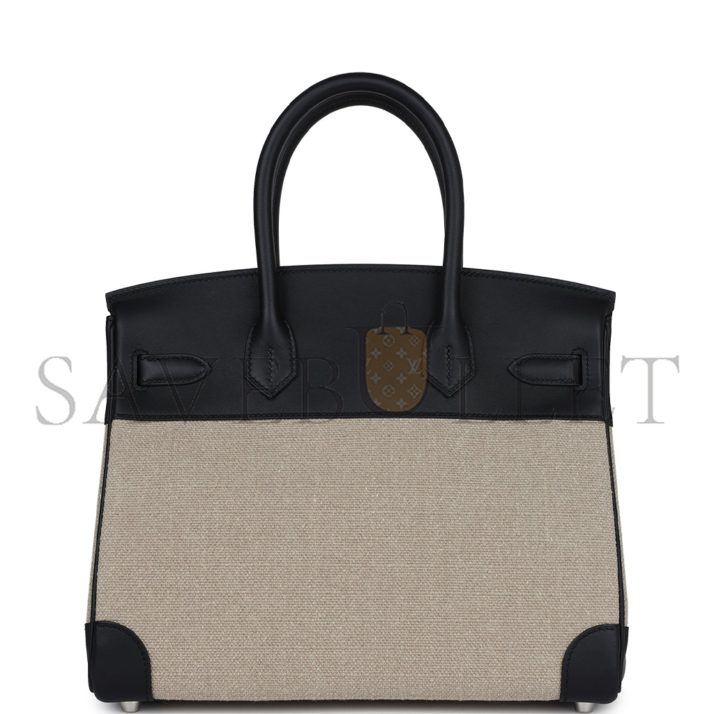 HERMES MASTER BIRKIN 35 BIVOUAC FICELLE CANVAS AND BLACK BAG 8023220073 (35*24*18cm)