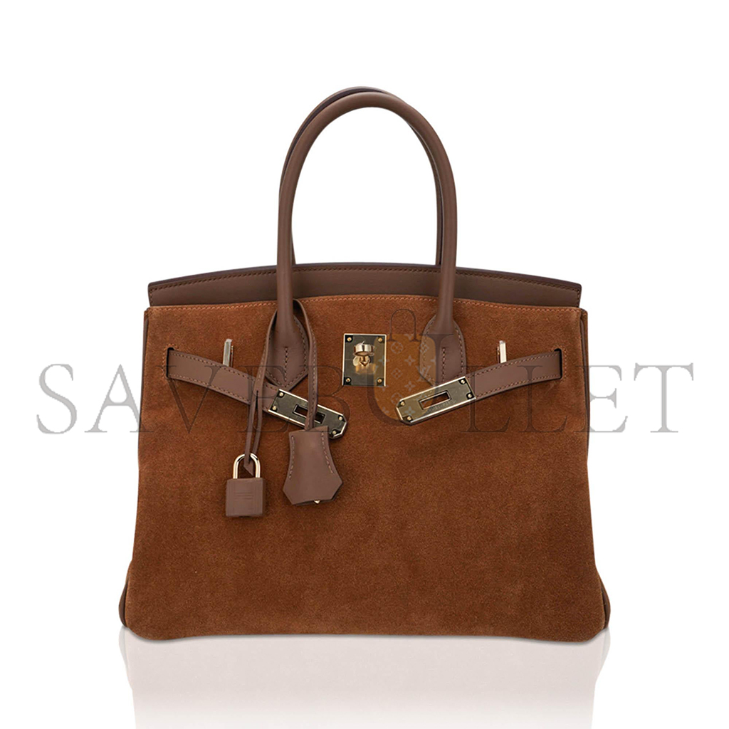 HERMES BIRKIN 30 CHESTNUT GOLD BUCKLE BAG 58822833472 (30*22*16cm)