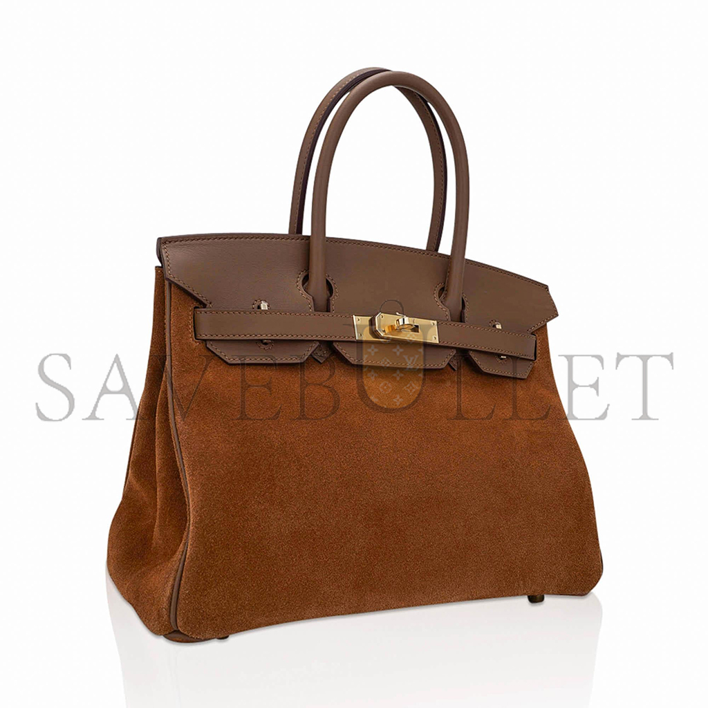 HERMES BIRKIN 30 CHESTNUT GOLD BUCKLE BAG 58822833472 (30*22*16cm)