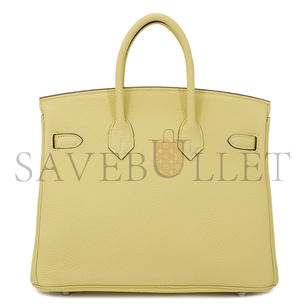 HERMÈS BIRKIN 30 TOGO LEATHER LEMON YELLOW SILVER BUCKLE BAG 1271660027 (30*23*15cm)