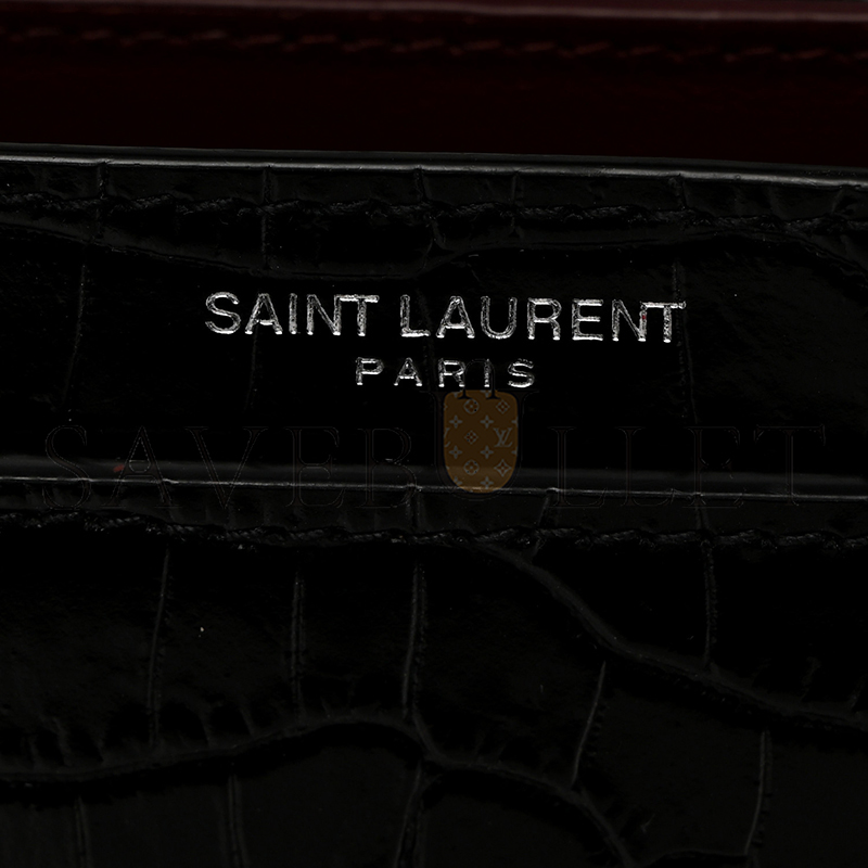 YSL CASSANDRA EMBOSSED CLASP BAG BLACK 1553552 (22*16.5*5.5cm)