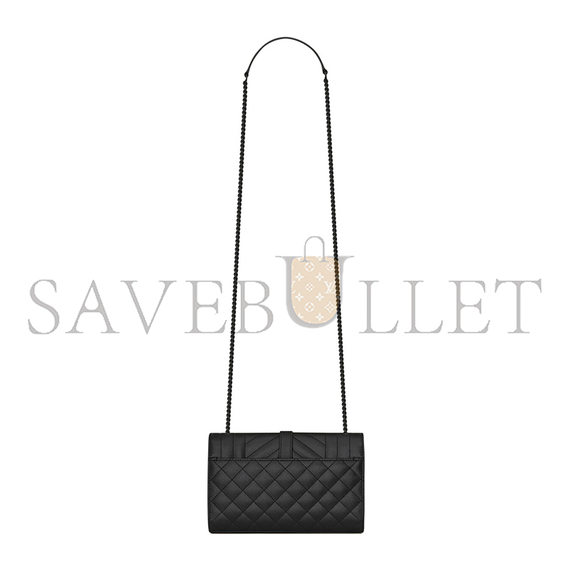 YSL ENVELOPE SMALL IN QUILTED GRAIN DE POUDRE EMBOSSED LEATHER 600195BOW981000 (21*13*6cm)