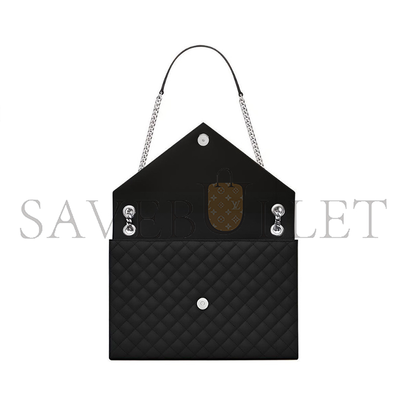 YSL ENVELOPE LARGE IN QUILTED GRAIN DE POUDRE EMBOSSED LEATHER 600166BOW921000 (31*22*7.5cm)