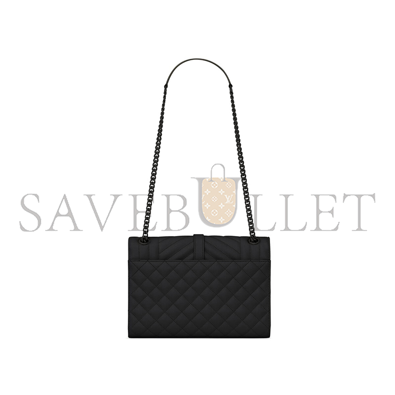YSL ENVELOPE MEDIUM IN QUILTED GRAIN DE POUDRE EMBOSSED LEATHER 600185BOW981000 (24*17.5*6cm)