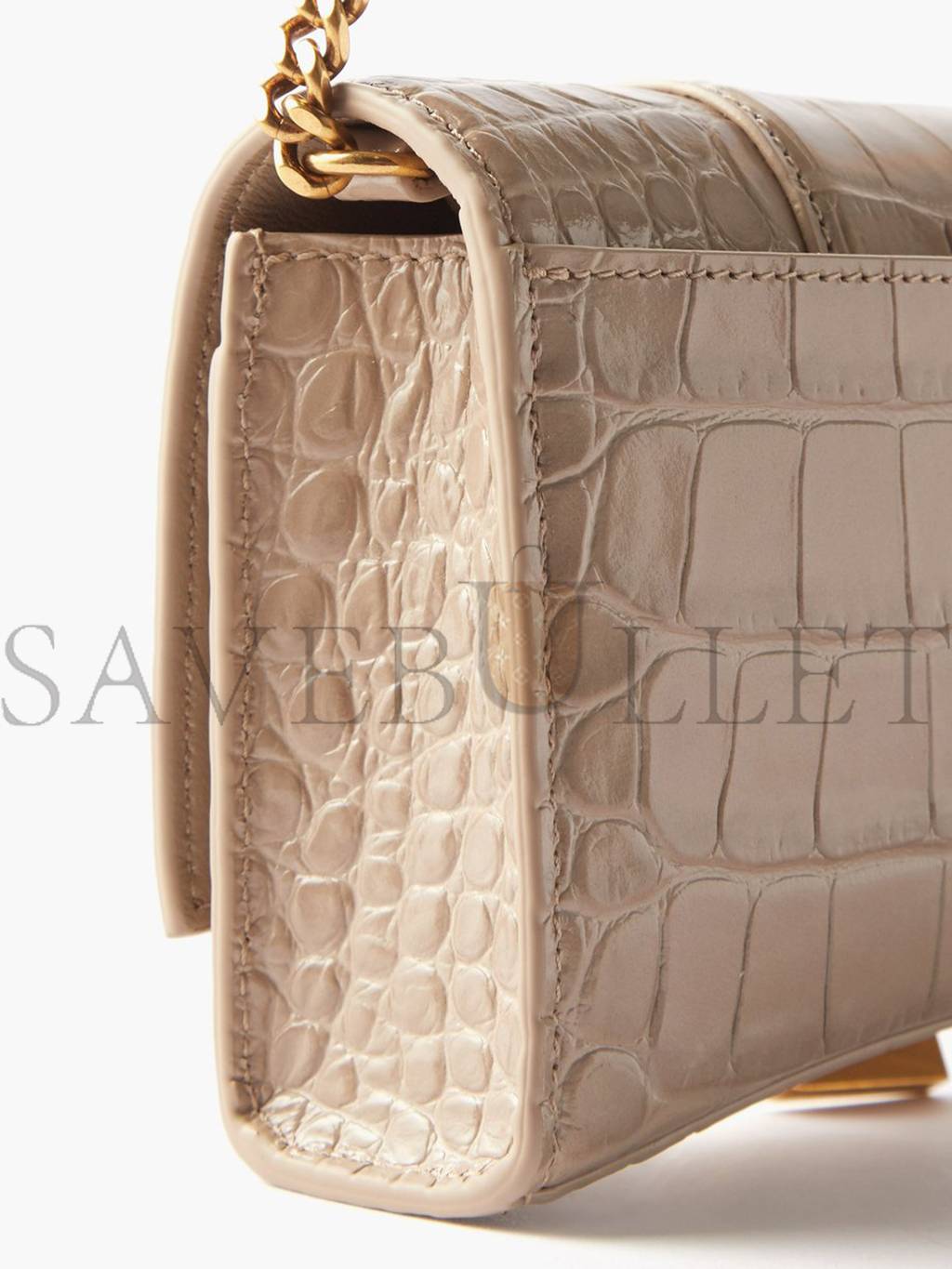 BALENCIAGA BROWN HOURGLASS CROCODILE-EFFECT LEATHER CROSS-BODY BAG  MATCHESFASHION US (19.4*11*4.8cm)