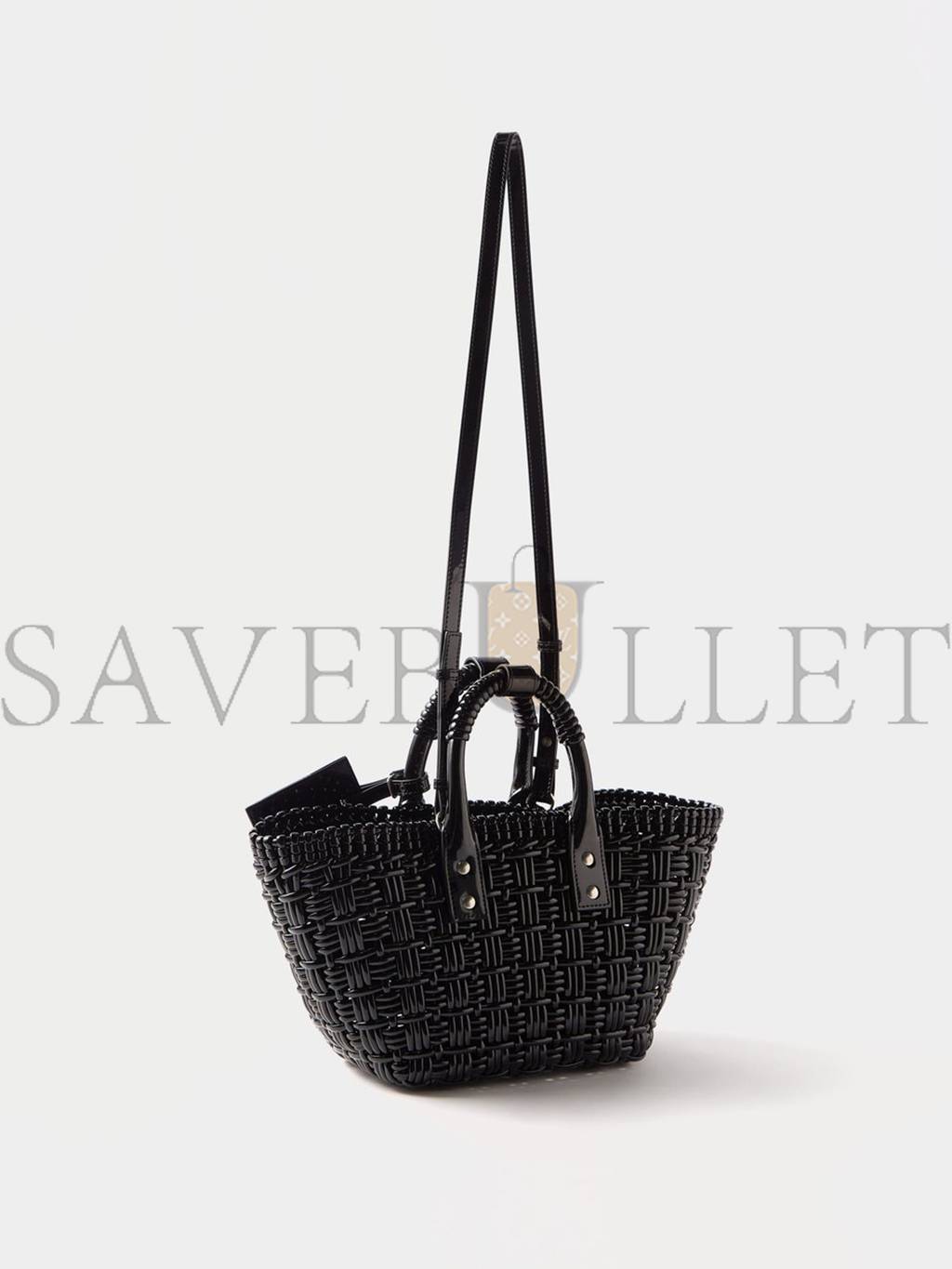 BALENCIAGA BLACK BISTRO XS WOVEN FAUX-LEATHER BASKET BAG MATCHESFASHION US (39*20*18cm)