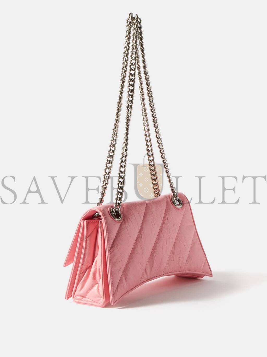 BALENCIAGA PINK CRUSH SMALL QUILTED-LEATHER SHOULDER BAG MATCHESFASHION US (25.4*15.2*10.1cm)