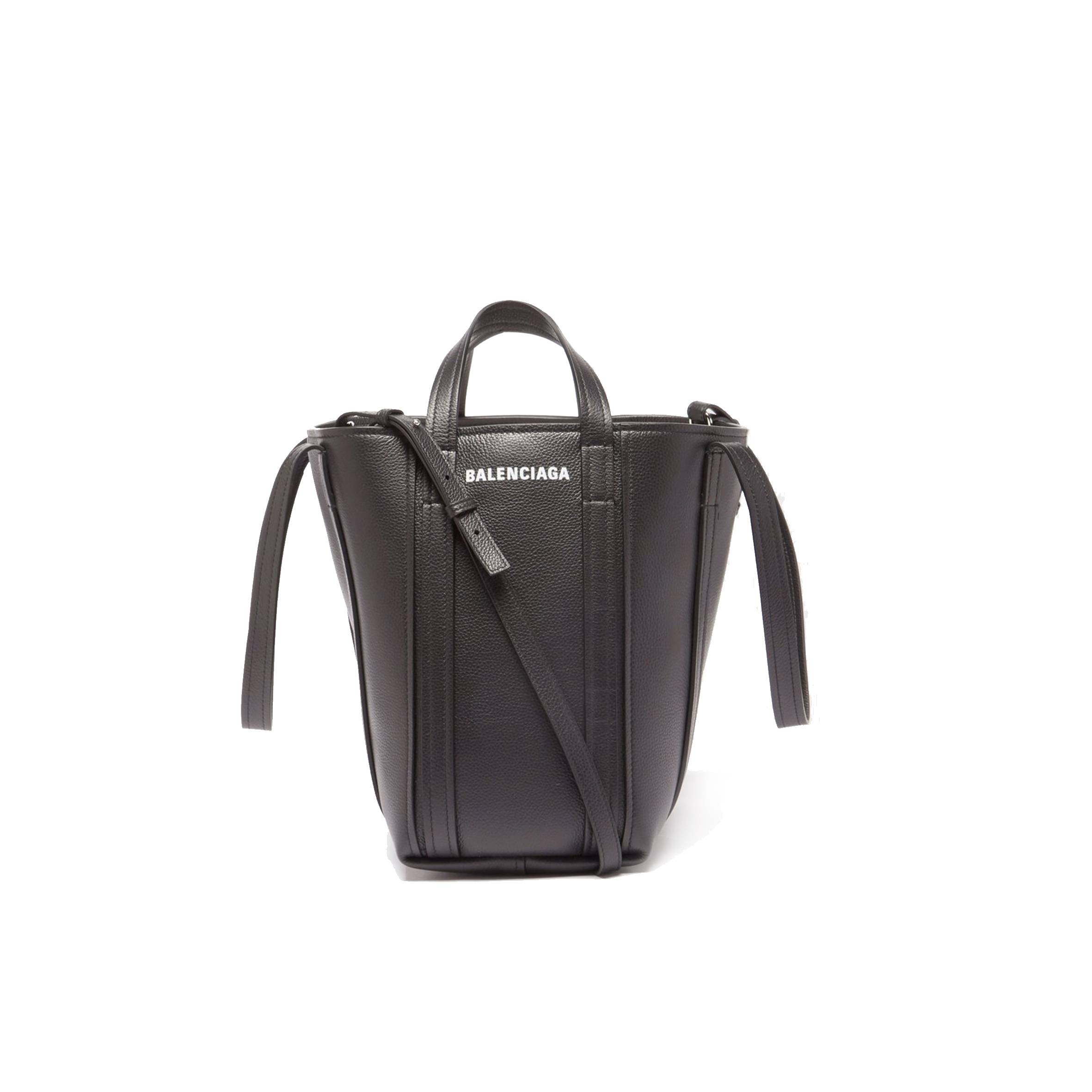 BALENCIAGA BLACK EVERYDAY LOGO-PRINT LEATHER TOTE BAG MATCHESFASHION US (22.5*14.5*10cm)