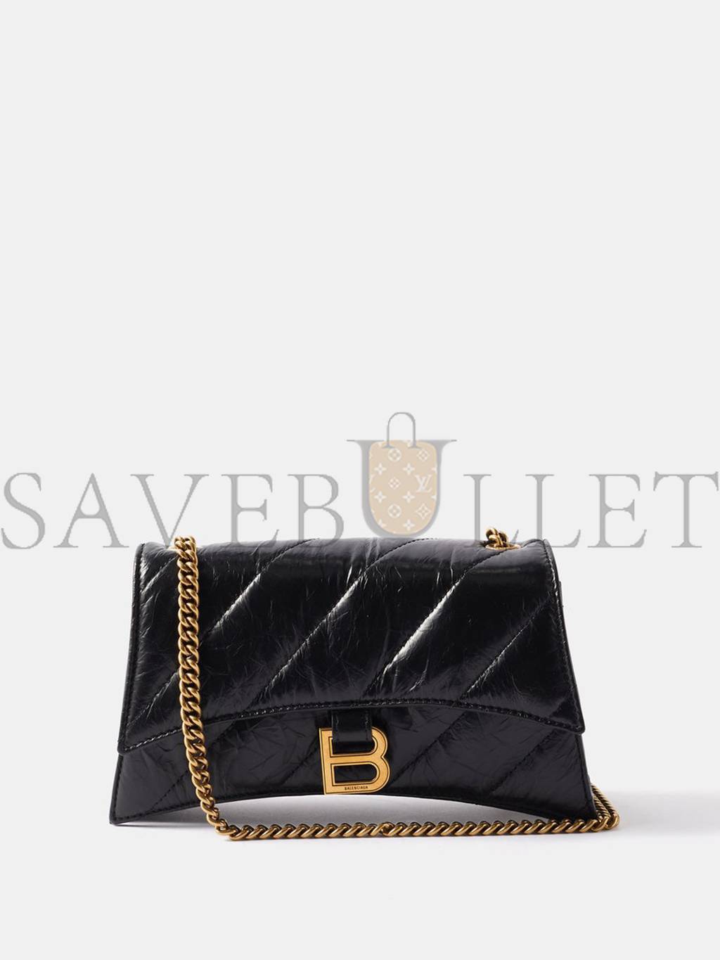 BALENCIAGA BLACK CRUSH XS QUILTED-LEATHER CROSS-BODY BAG MATCHESFASHION US (21.5*11*5cm)