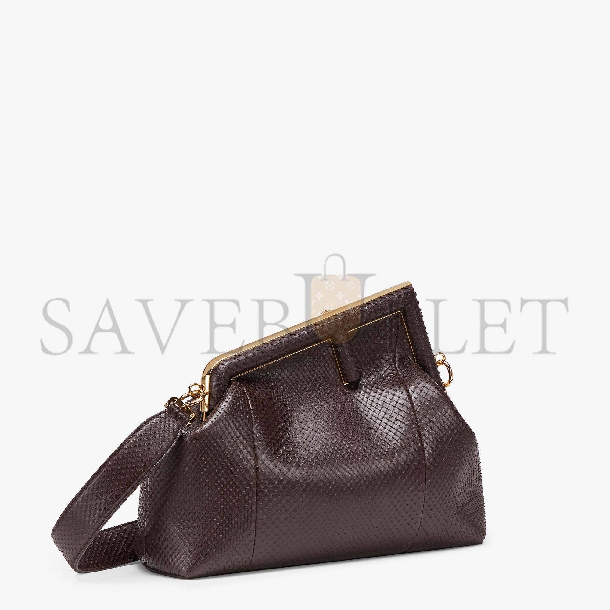 FENDI FIRST MEDIUM - DARK BROWN PYTHON LEATHER BAG 8BP127AHN2F12G2 (32.5*23.5*15cm)