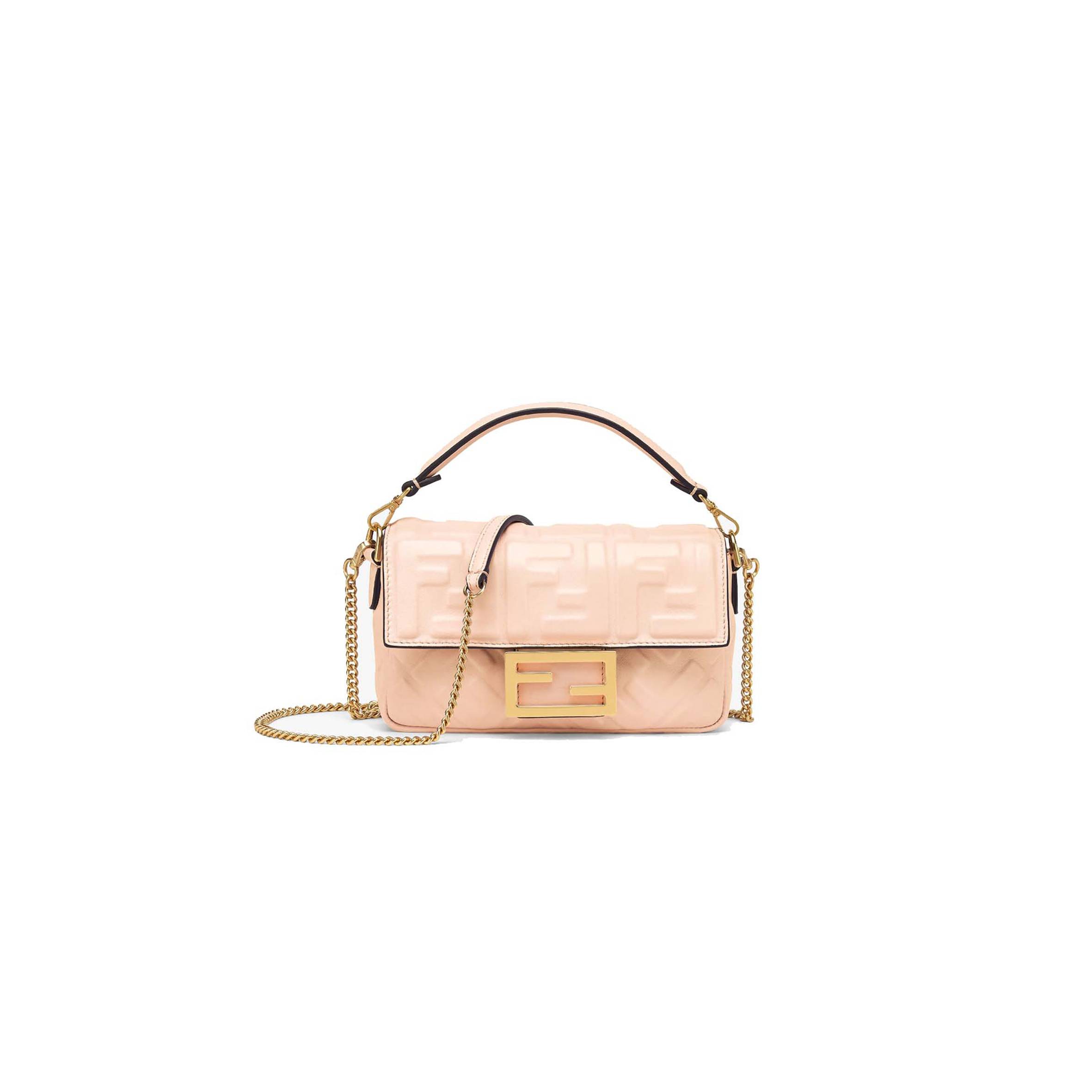 FENDI BAGUETTE MINI - PALE PINK NAPPA LEATHER BAG 8BS017A72VF171M (19*11.5*4cm)