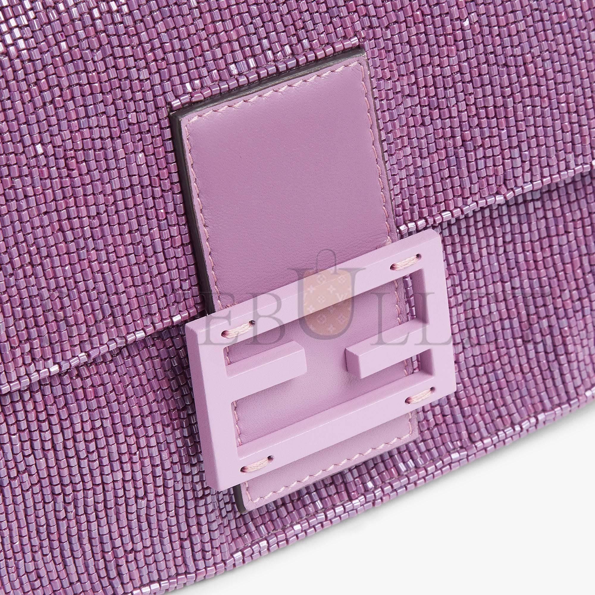 FENDI BAGUETTE - RE-EDITION BAG IN LILAC BEADS 8BR600AM2LF1JCO (27*15*6cm)