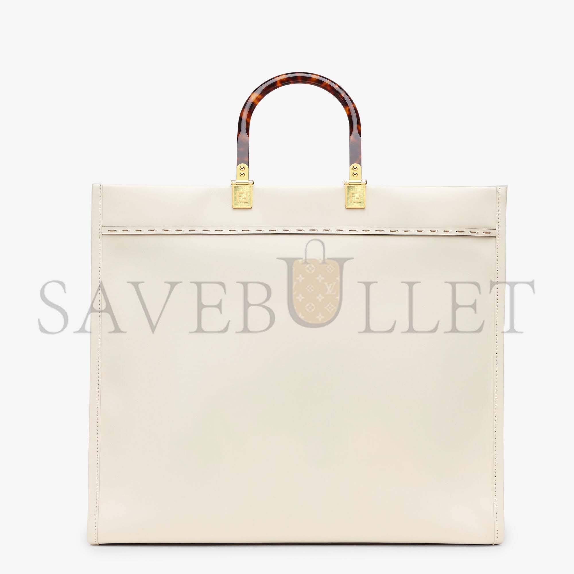 FENDI LARGE FENDI SUNSHINE - WHITE LEATHER SHOPPERX 8BH372ABVLF0K7E (40.5*35*21.5cm)