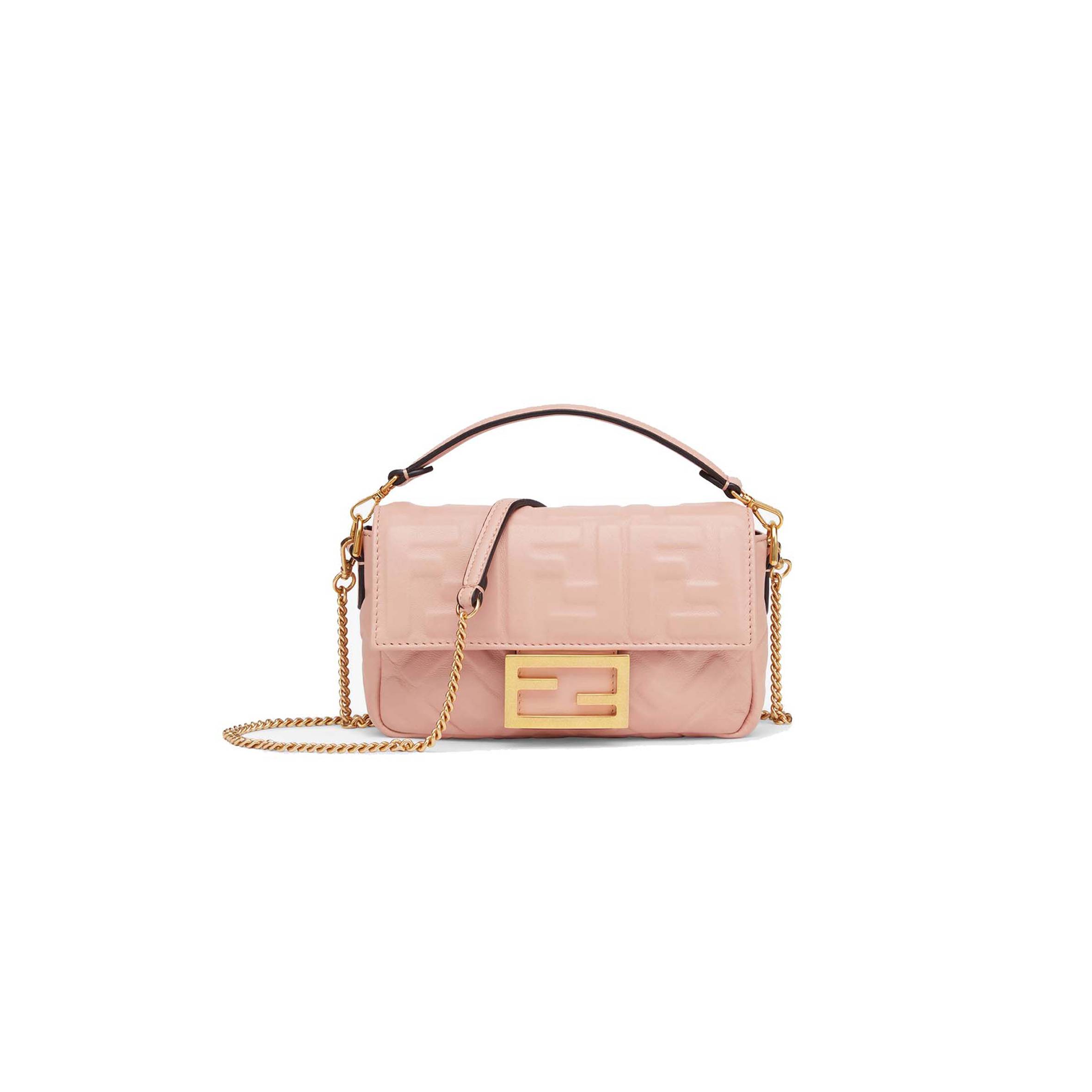 FENDI BAGUETTE MINI - PINK NAPPA LEATHER BAG 8BS017A72VF19PQ (19*11.5*4cm)