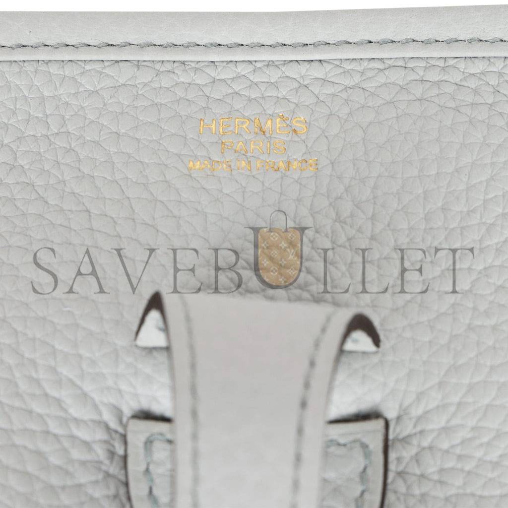 HERMES EVELYNE III PM BLEU LIN CLEMENCE GOLD HARDWARE (29*30*7cm)