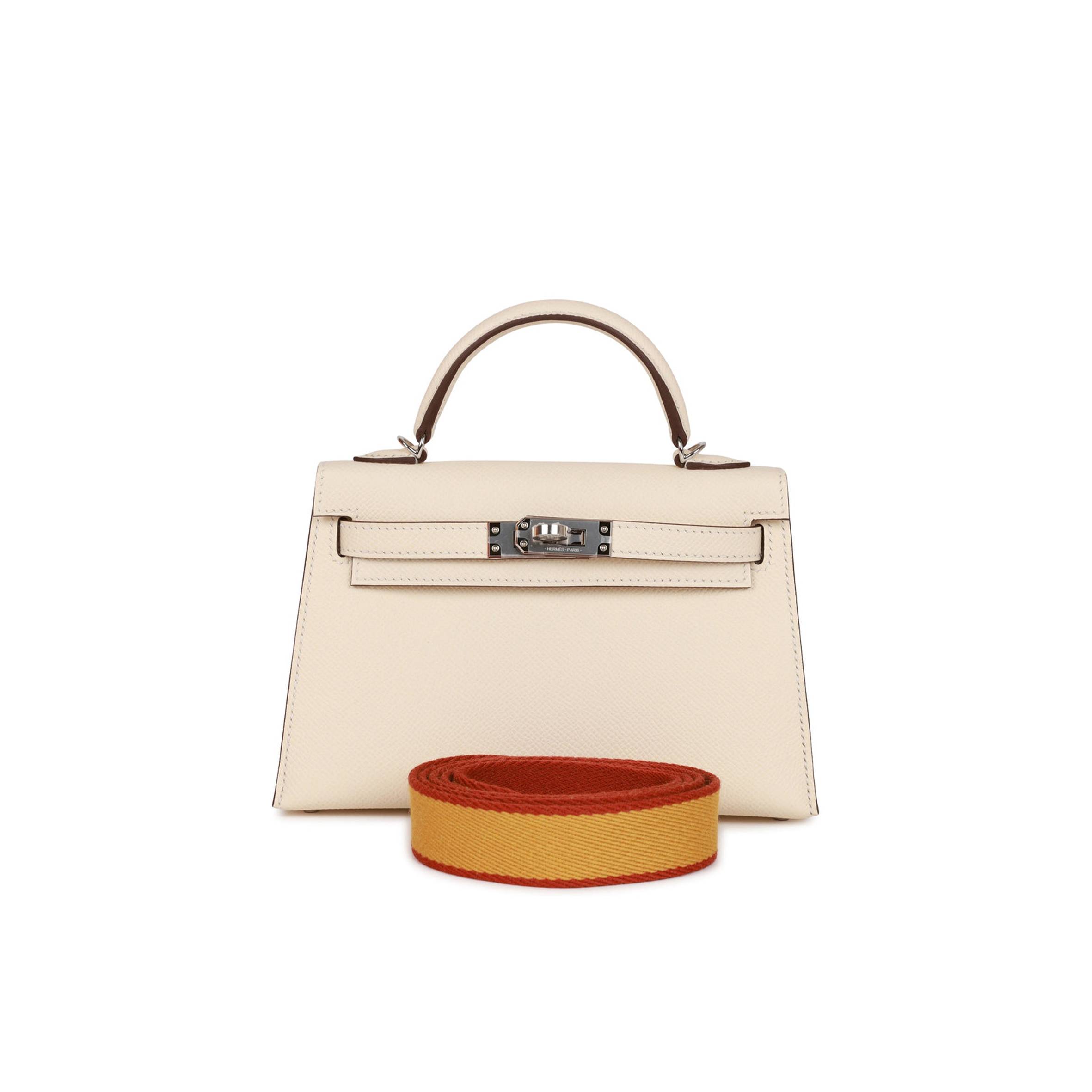 HERMES MINI KELLY SELLIER 20 NATA EPSOM PALLADIUM HARDWARE (19*12*5.5cm)