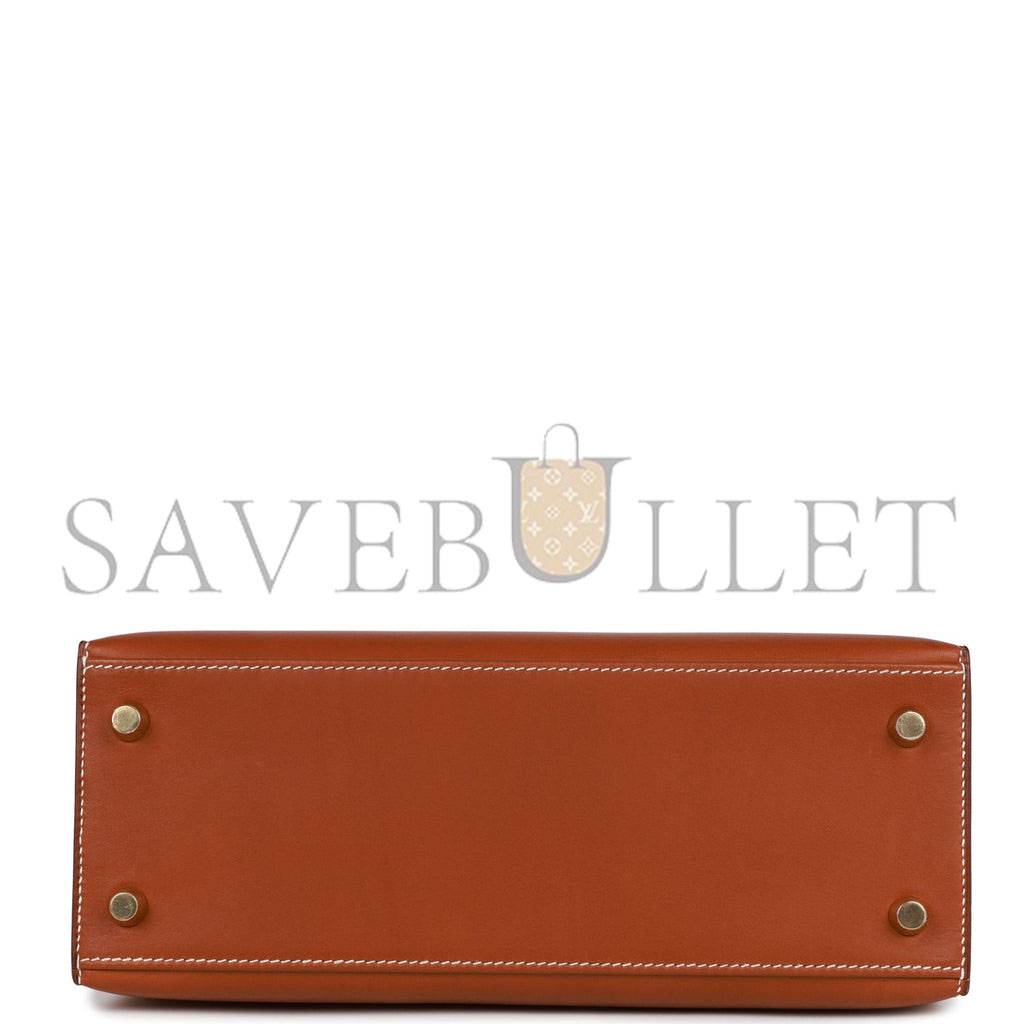 HERMES KELLY SELLIER 25 FAUVE BARENIA GOLD HARDWARE  (25*17*7cm)