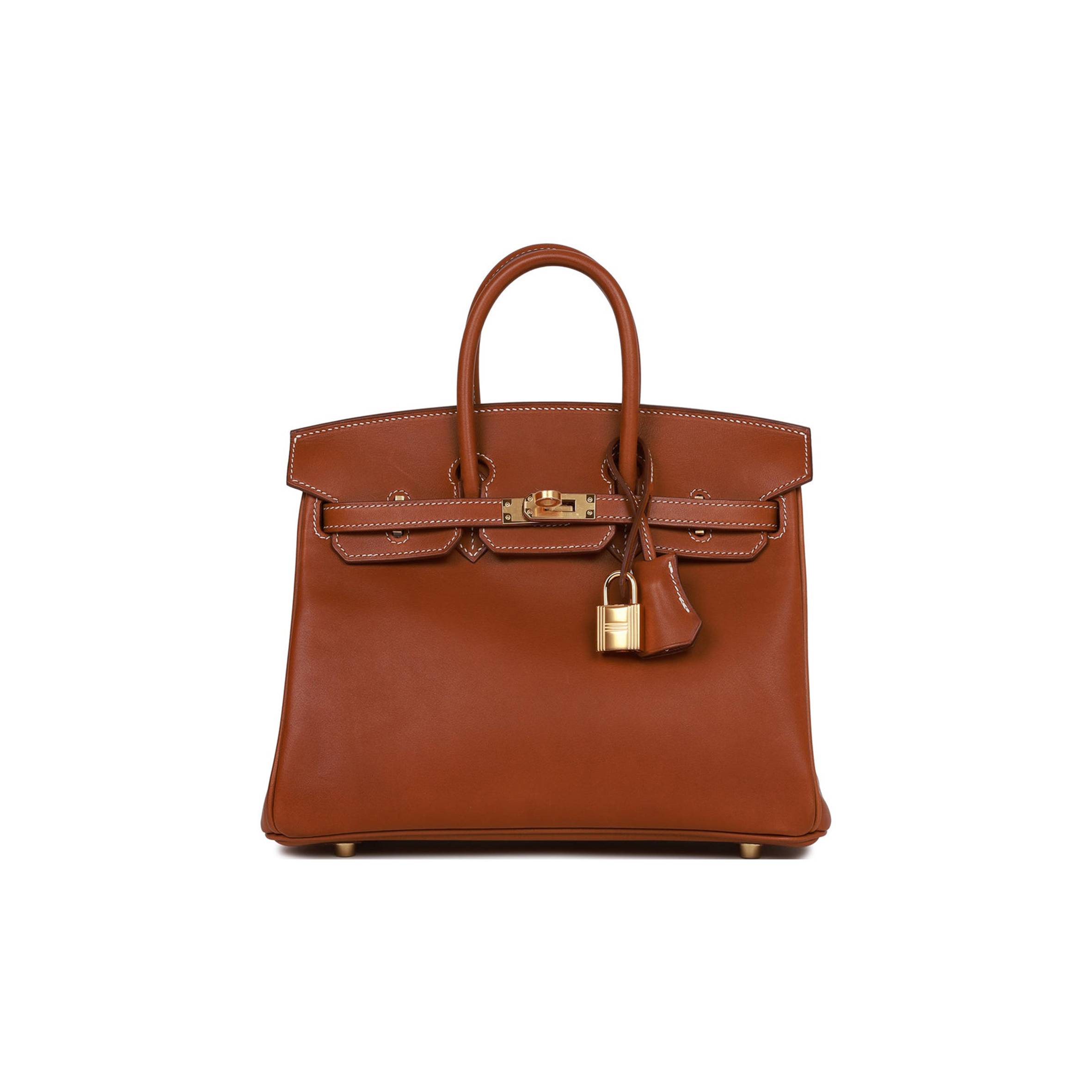 HERMES BIRKIN 25 FAUVE BARENIA GOLD HARDWARE HANDMADE (25cm)