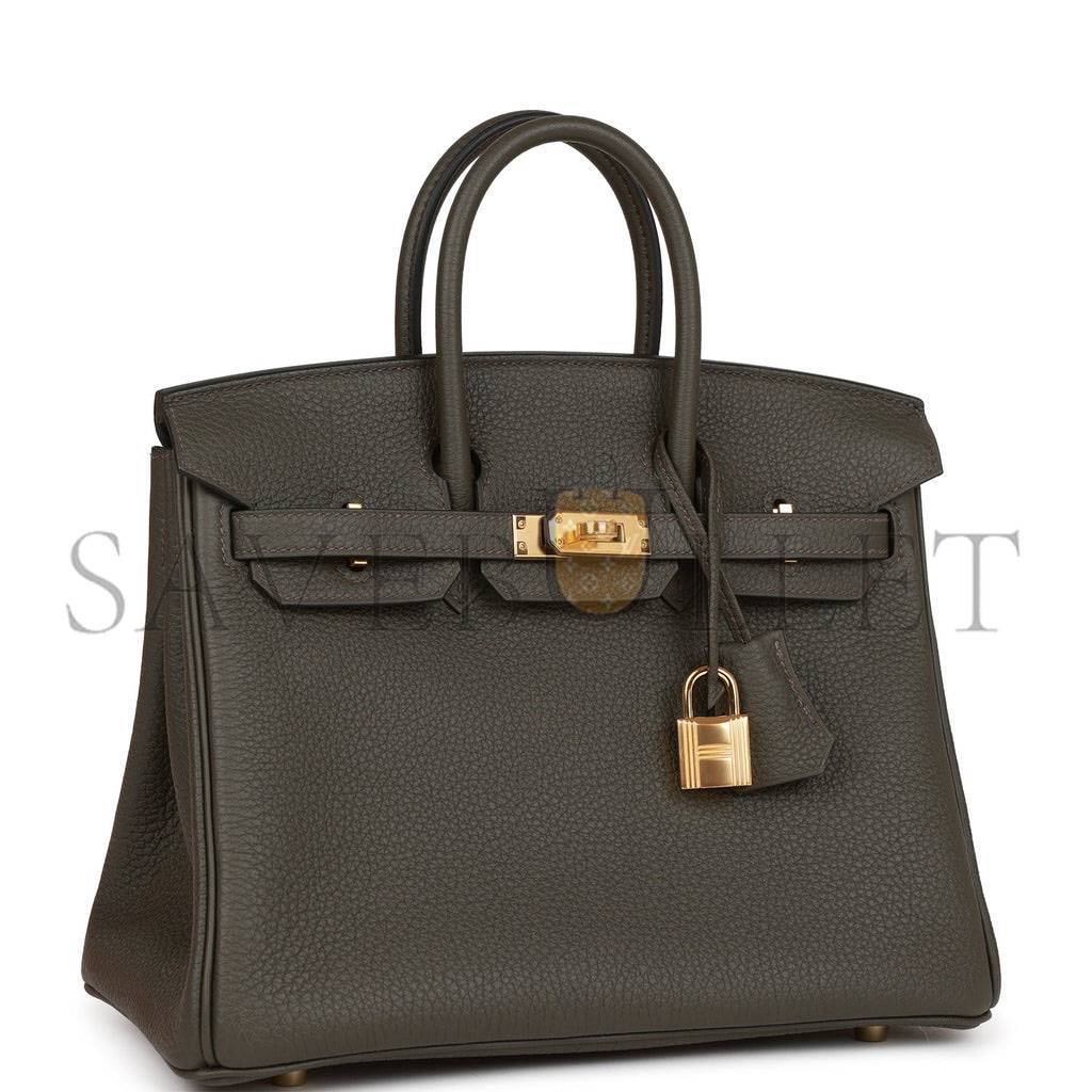 HERMES BIRKIN 25 VERT DE GRIS TOGO GOLD HARDWARE HANDMADE (25cm)