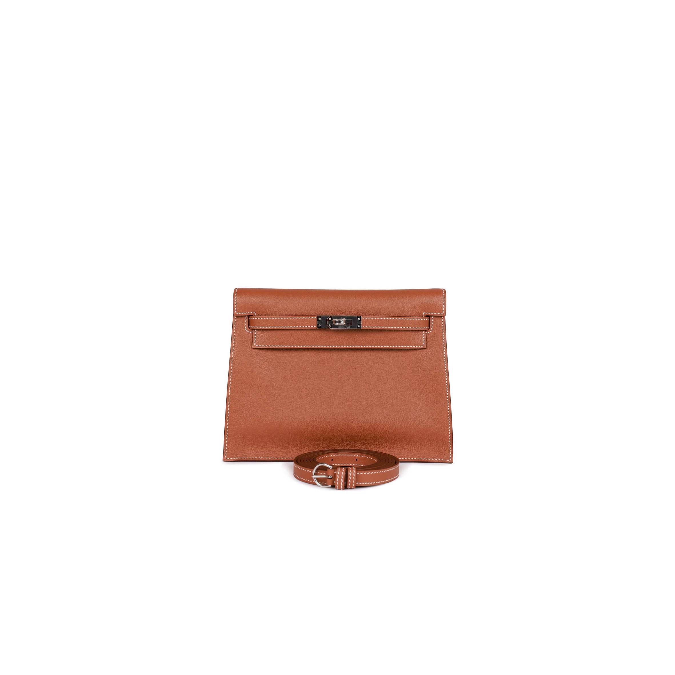 HERMES KELLY DANSE GOLD EVERCOLOR PALLADIUM HARDWARE  (22*16*7cm)