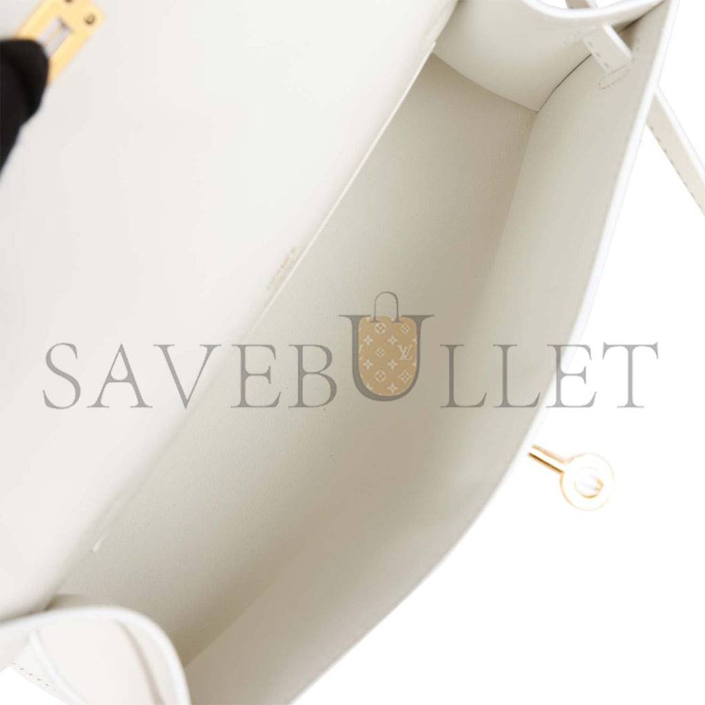 HERMES MINI KELLY POCHETTE WHITE SWIFT GOLD HARDWARE  (22*14*7cm)