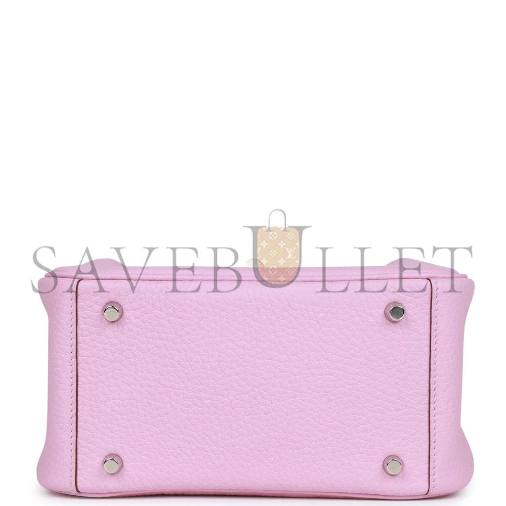 HERMES MINI LINDY MAUVE SYLVESTRE CLEMENCE PALLADIUM HARDWARE (19*12.5*9)