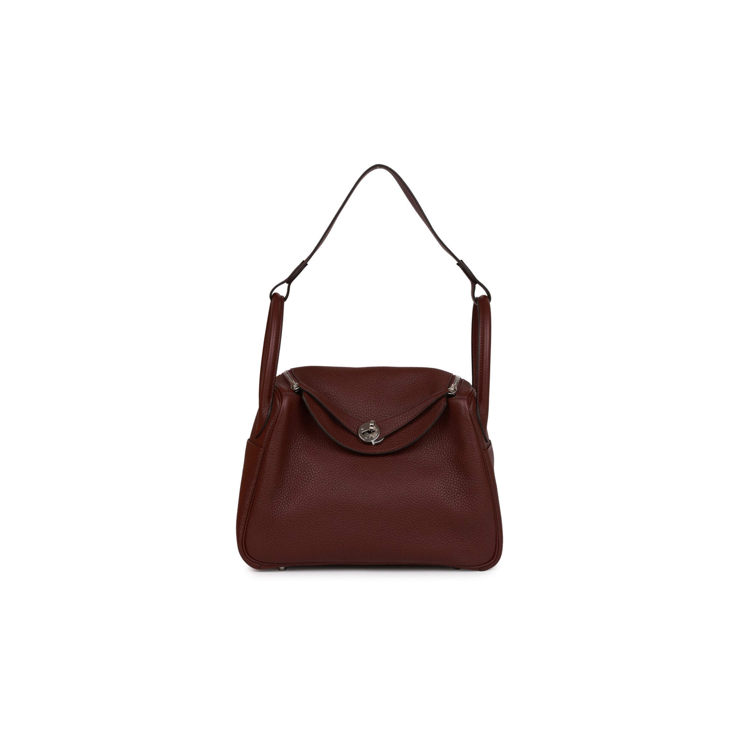 HERMES LINDY 30 BORDEAUX CLEMENCE PALLADIUM HARDWARE (30*19*16cm)