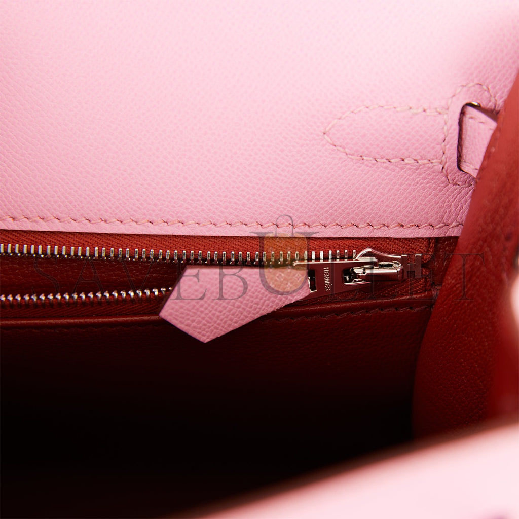 HERMES KELLY SELLIER 25 PINK VERSO MADAME PALLADIUM HARDWARE  (25*17*7cm)