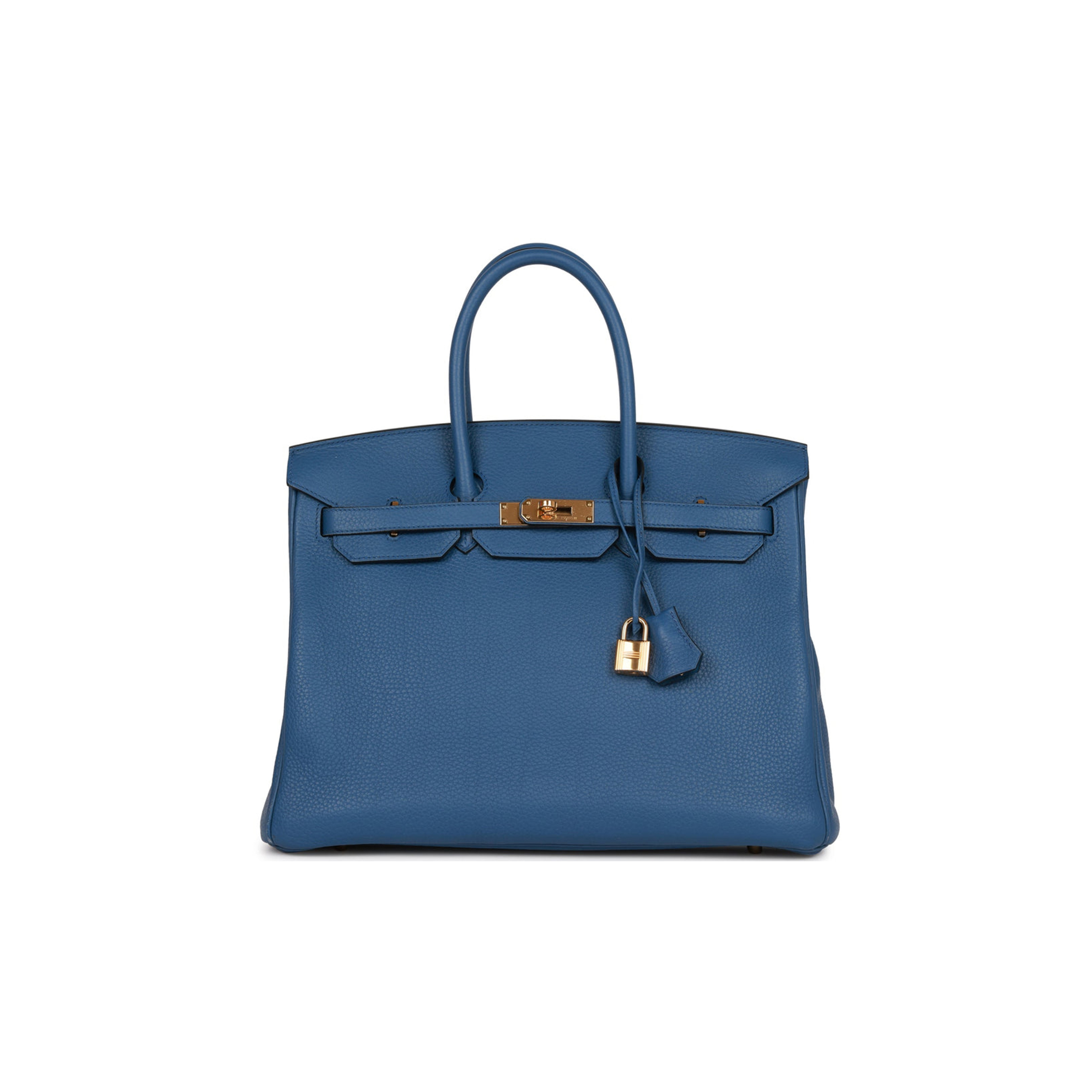 HERMES BIRKIN 35 BLEU AGATE TOGO GOLD HARDWARE (35cm)