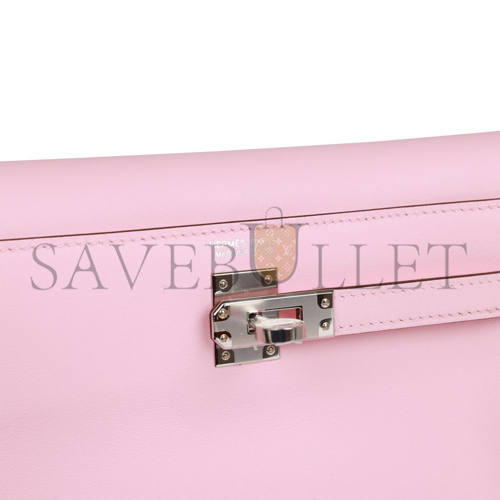 HERMES KELLY DANSE ROSE SAKURA SWIFT PALLADIUM HARDWARE (22*16*7cm)