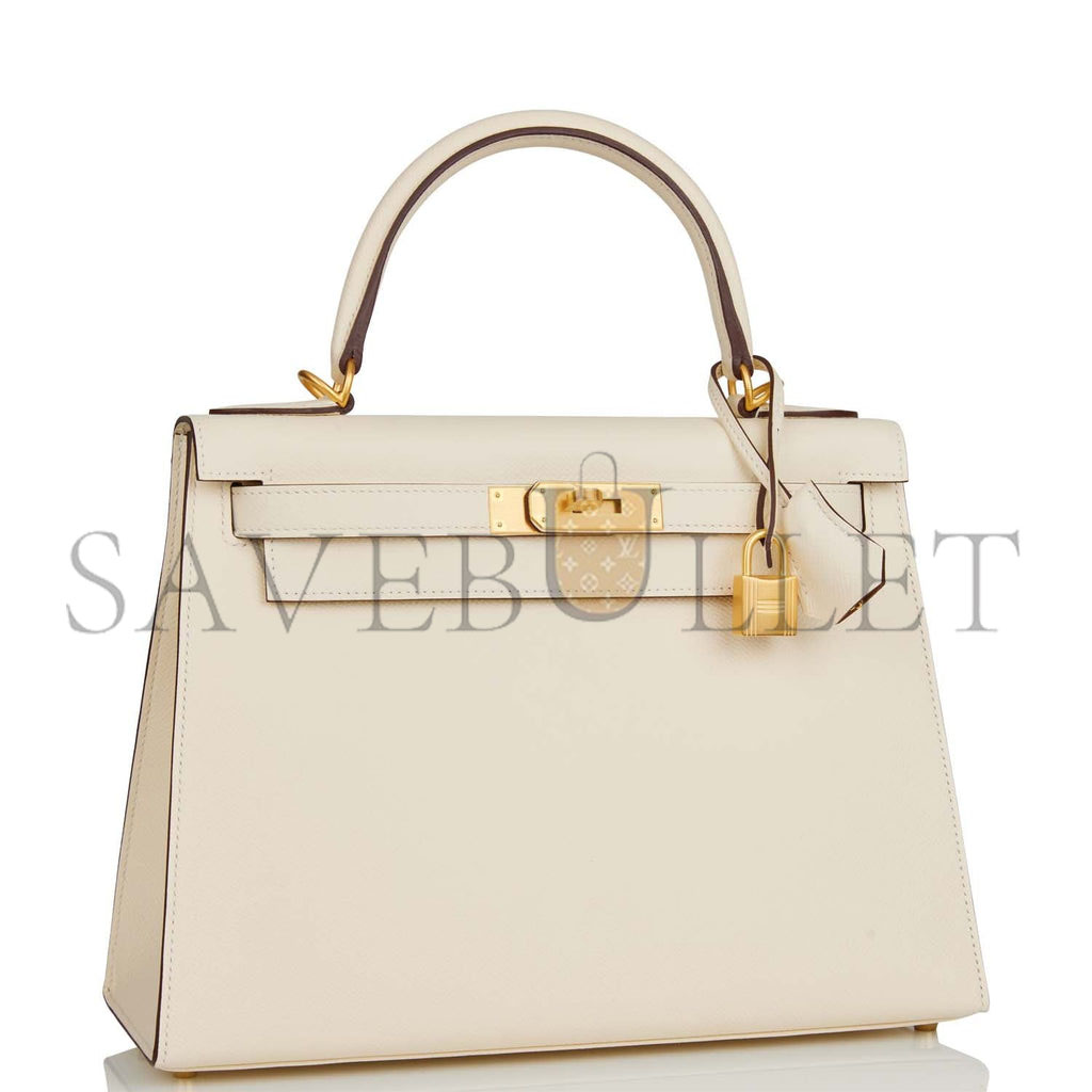 HERMES SPECIAL ORDER (HSS) KELLY SELLIER 28 NATA VERSO EPSOM BRUSHED GOLD HARDWARE  (28*22*10cm)