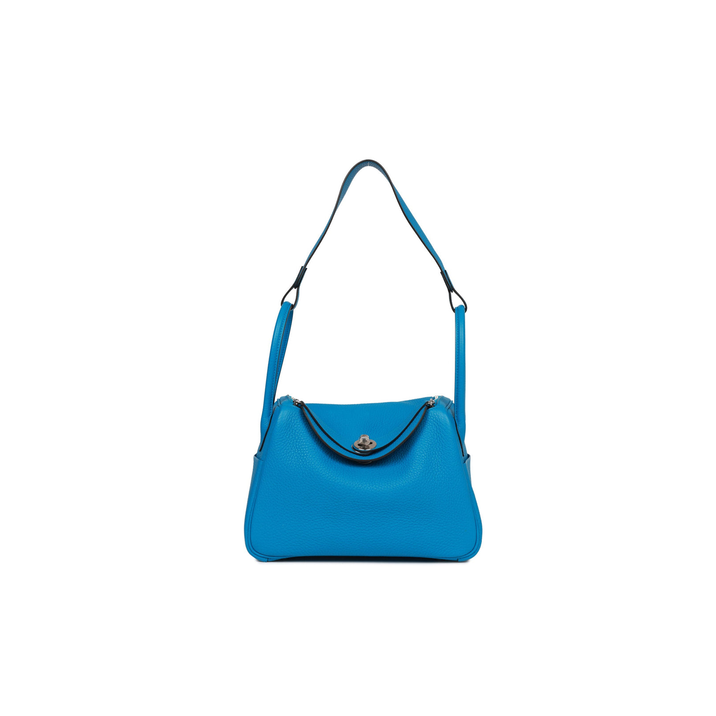 HERMES LINDY 26 BLEU ZANZIBAR VERSO CLEMENCE PALLADIUM HARDWARE(26*18*12cm)