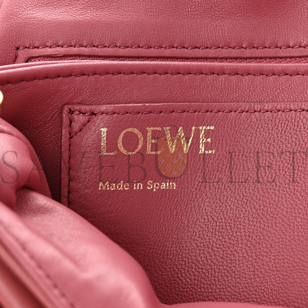 LOEWE LAMBSKIN GOYA PUFFER BAG PLUMROSE (23*18*5cm)