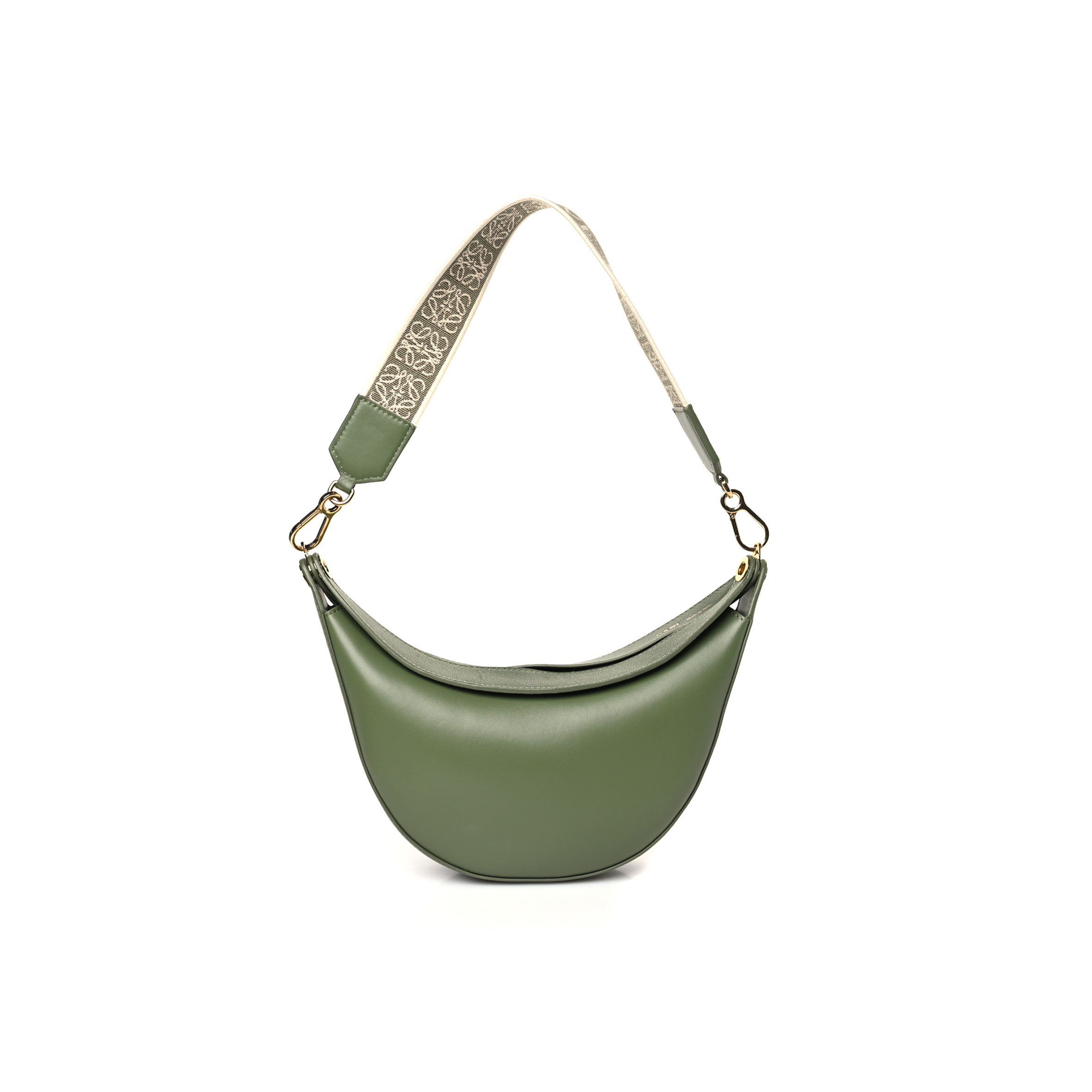 LOEWE SATIN CALFSKIN JACQUARD SMALL LUNA BAG AVOCADO GREEN (20*14*6cm)