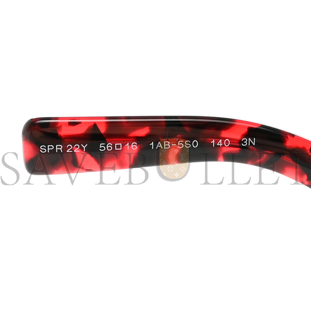 PRADA ACETATE SYMBOLE SUNGLASSES SPR 15Y SCARLET TORTOISE