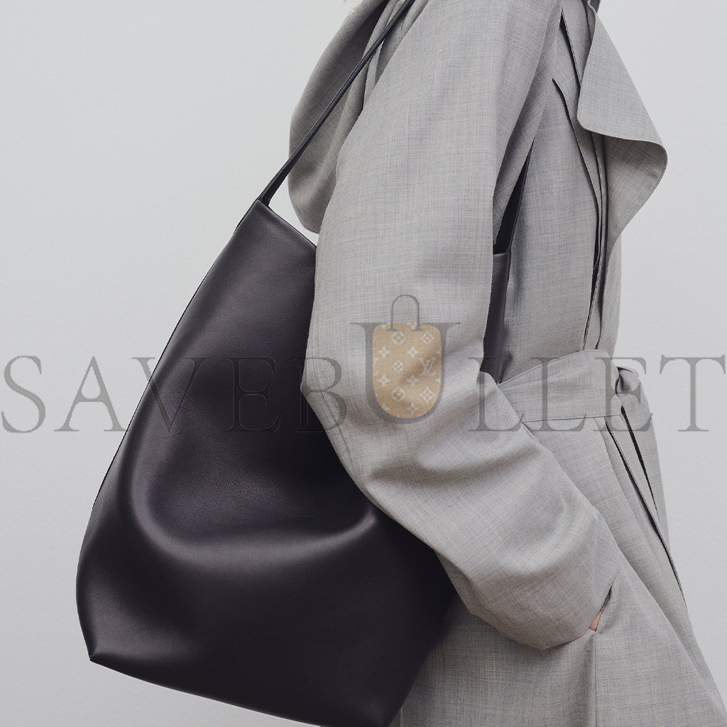 THE ROW LARGE NS PARK TOTE BAG IN LEATHER BLACK W1273L129BLPL (38*43*20cm)